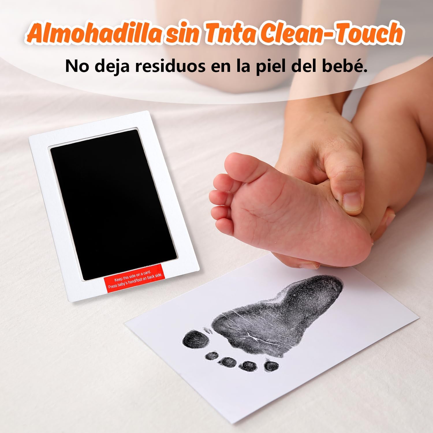 Detalle de PewinGo Huellas Bebé marco con almohadilla 1️⃣
