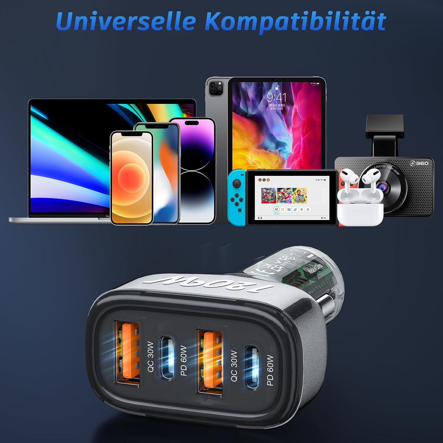 Thumbnail 6 de SONRU 120W Auto Ladegerät USB C