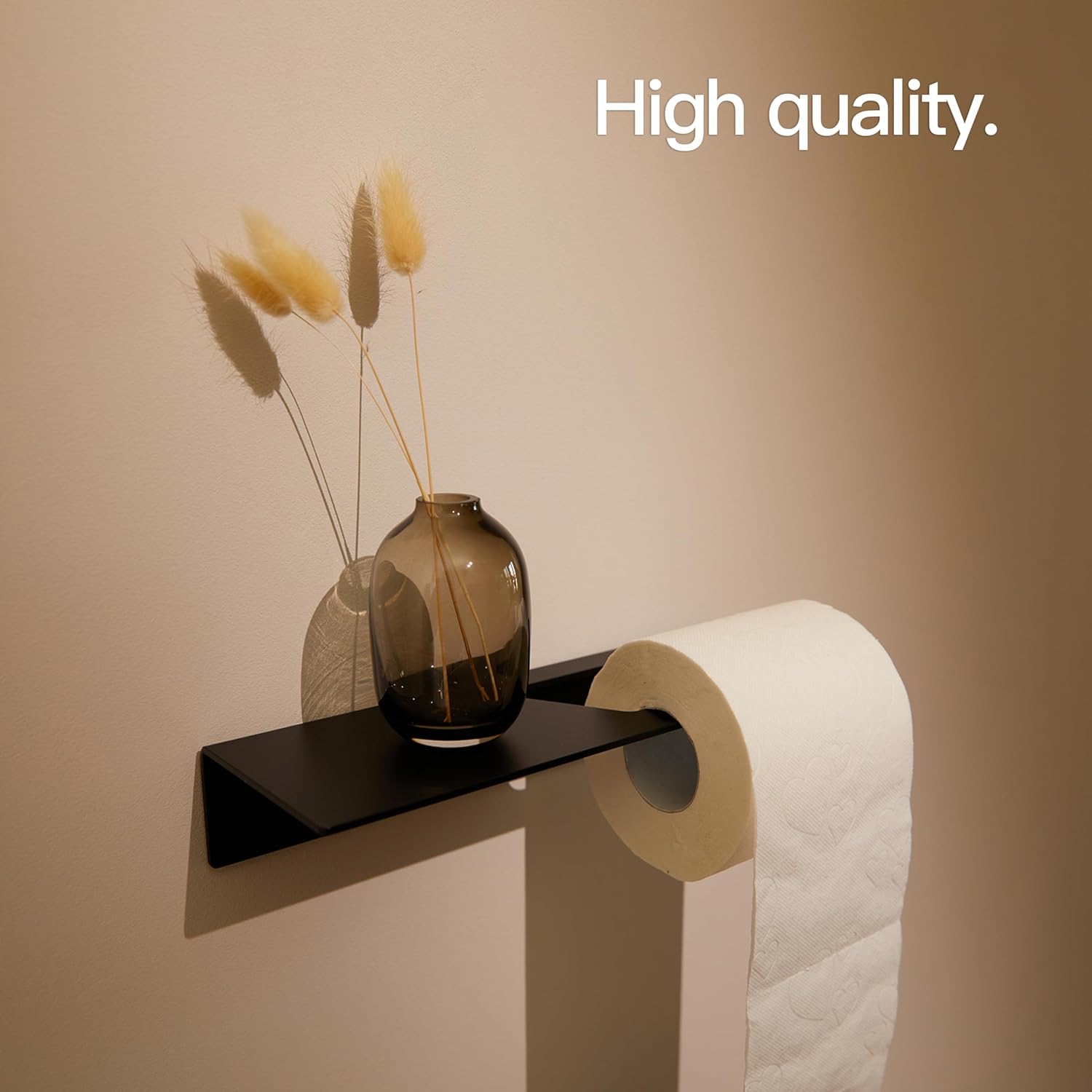 Detalle de Designfactory Hamburg Self-Adhesive Toilet Roll Holder (Matt Black)