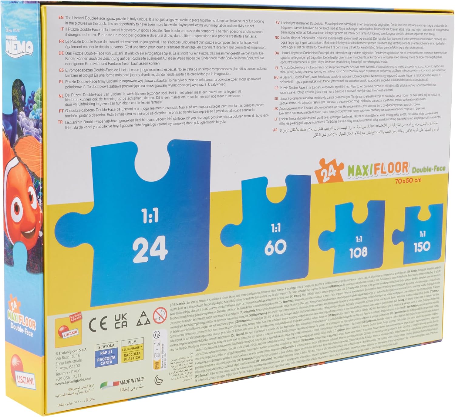 Thumbnail 1 de Liscianigiochi Puzzle Maxi Floor Disney Nemo 2 en 1 🧩