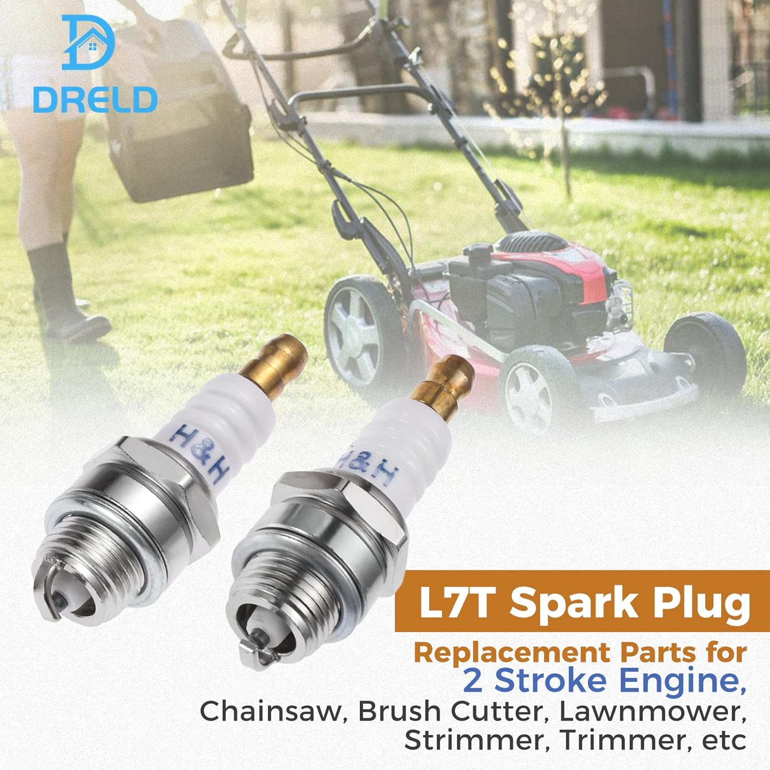 Thumbnail 5 de DRELD 4Pcs L7T spark plugs for 2-stroke engines (replacement for L7T and listed compatible types)