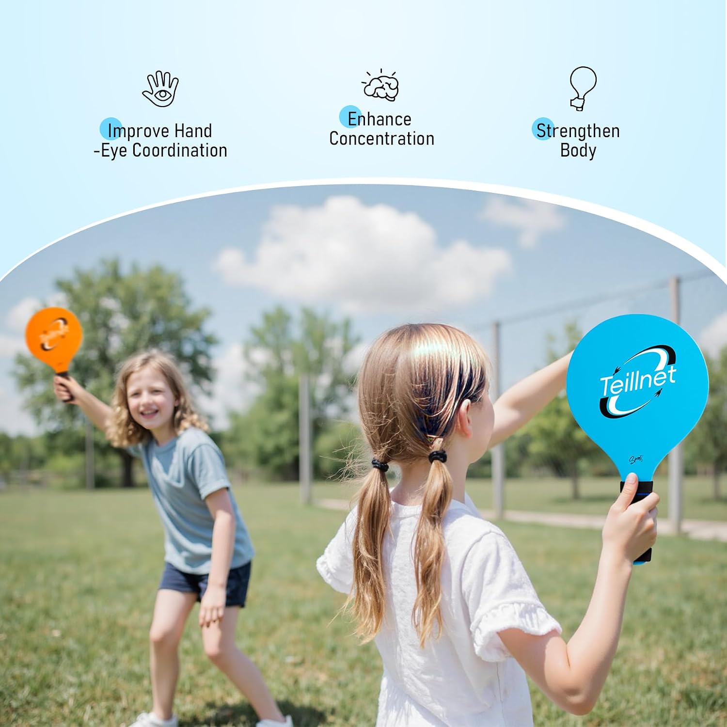 Thumbnail 3 de U&C Planet Beachball Set: Wooden Paddle Ball Game for Family Fun