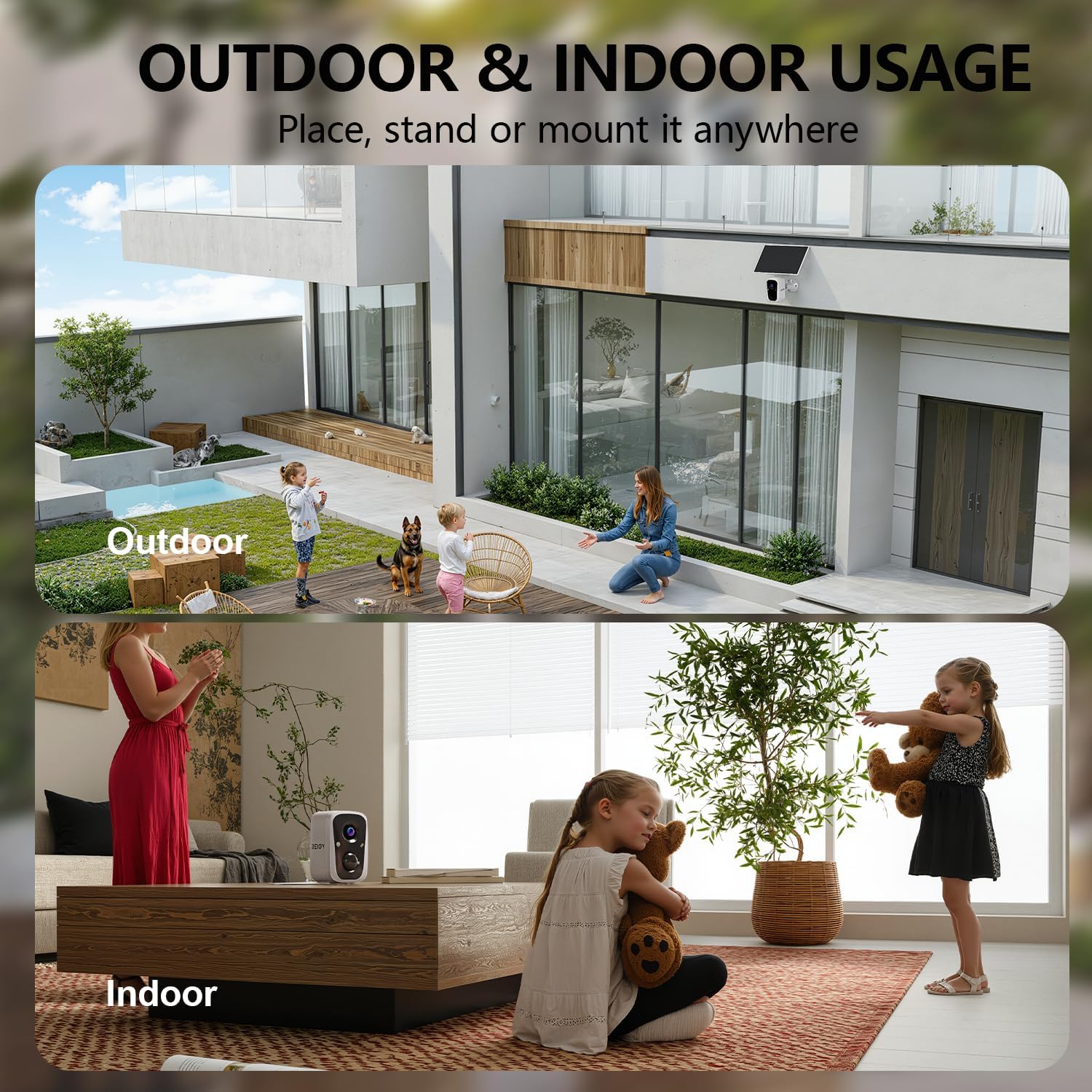 Thumbnail 6 de REIGY 4MP Telecamera WiFi 2,4/5GHz interna/esterna con batteria e pannello solare, audio bidirezionale, PIR e IP65