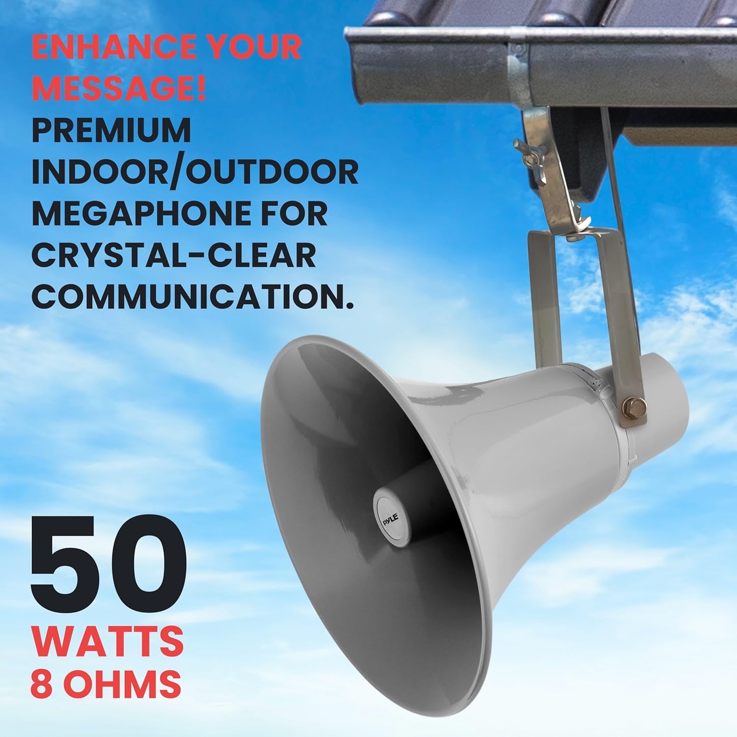 Thumbnail 1 de Pyle PHSP131T 50W Compact PA Horn Speaker: 13.5 Inch Indoor/Outdoor Megaphone for 70V Systems