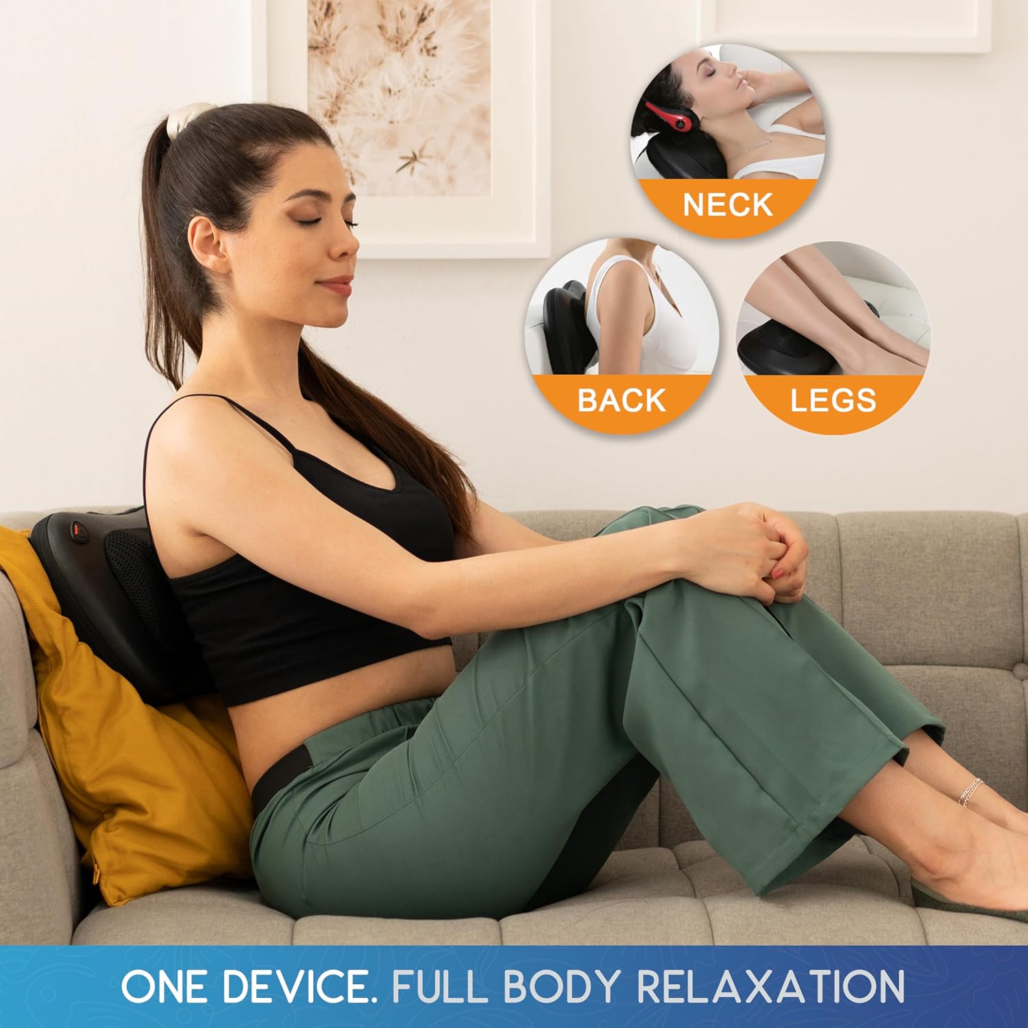 Thumbnail 2 de Comfort Supplies Back Massager: Shiatsu Pillow with Heat for Neck, Back and Shoulders