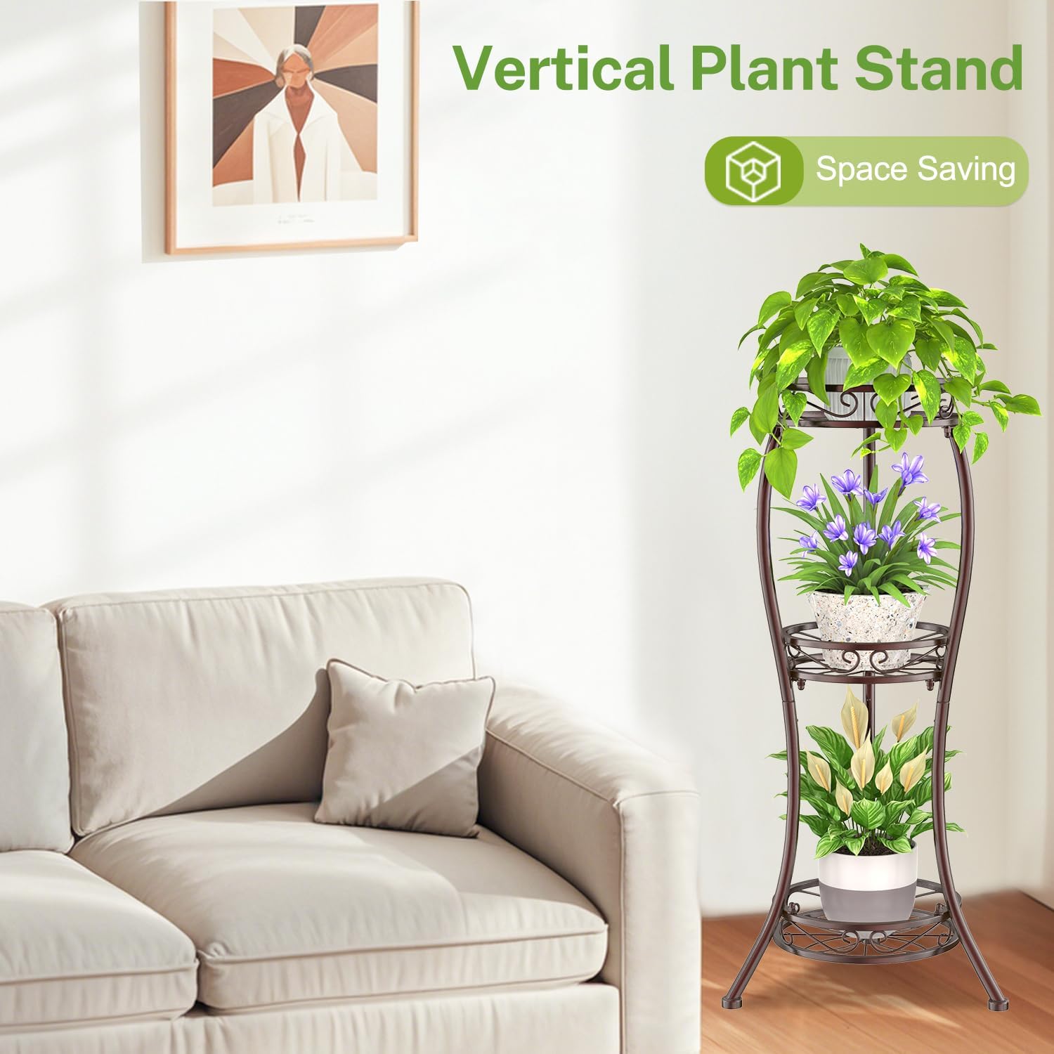 Detalle 2 de iDavosic.ly Metal Plant Stand, 34-Inch