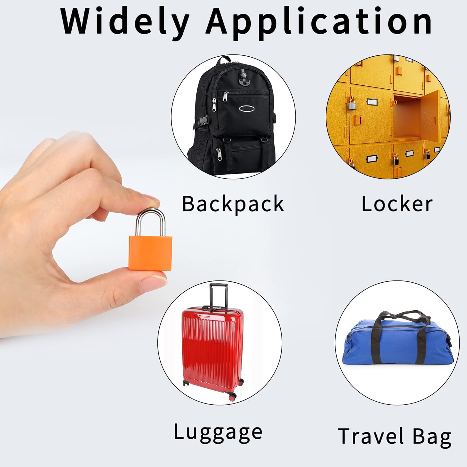 Detalle de 8 Pcs Suitcase Locks with Copper Keys – Multicolour Mini Padlocks for Bags, Suitcases and Laptops