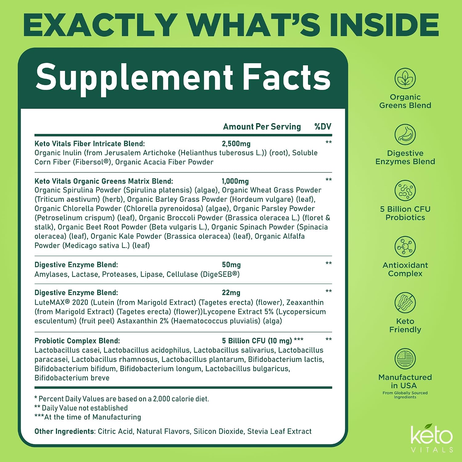 Detalle 2 de KetoVitals Greens Powder with Electrolytes, 30 Servings