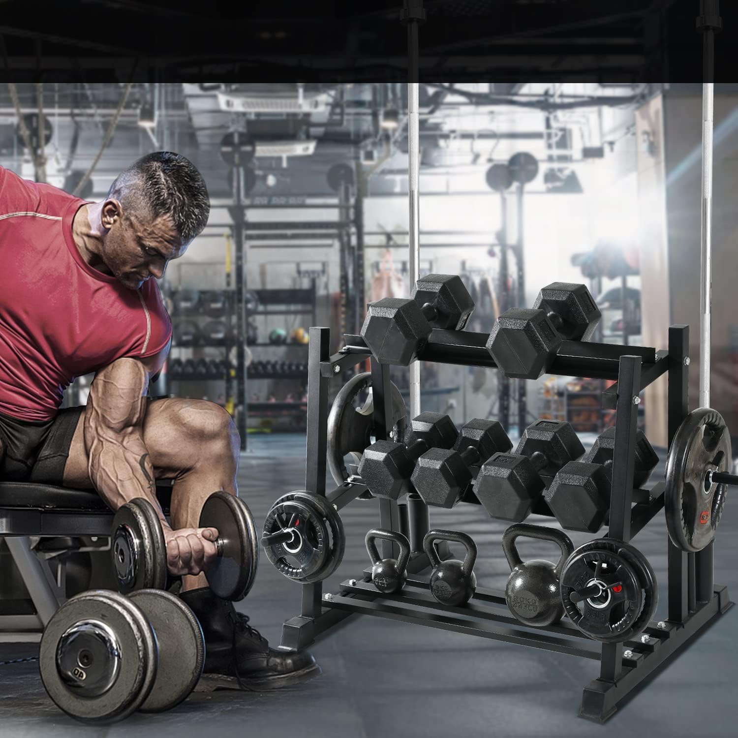 Thumbnail 5 de Bongkim HG-1 Adjustable Dumbbell Rack, Alloy Steel, 3-Tier, 498.95 kg Capacity