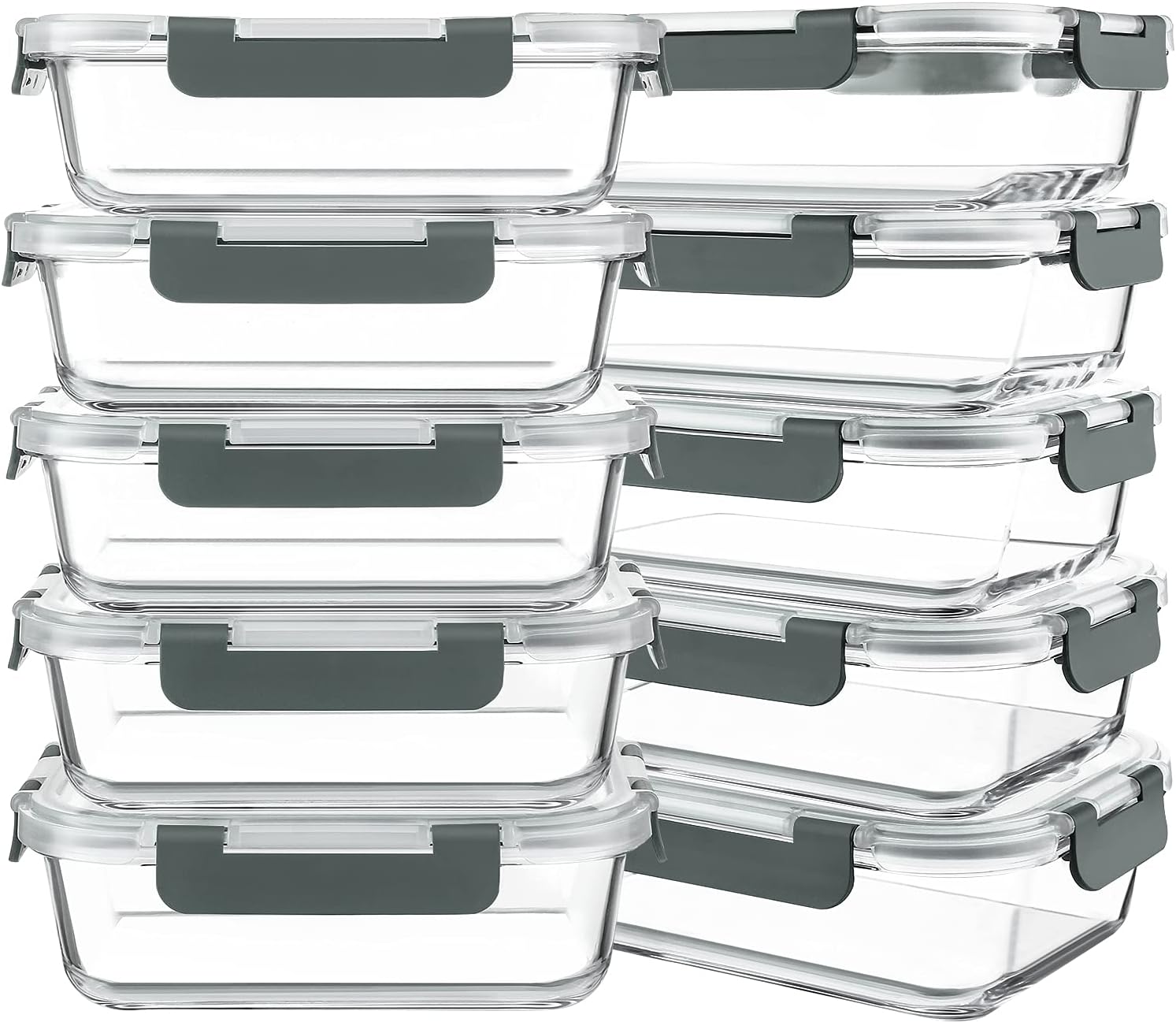 Detalle de KOMUEE 30oz Glass Meal Prep Containers 🍱