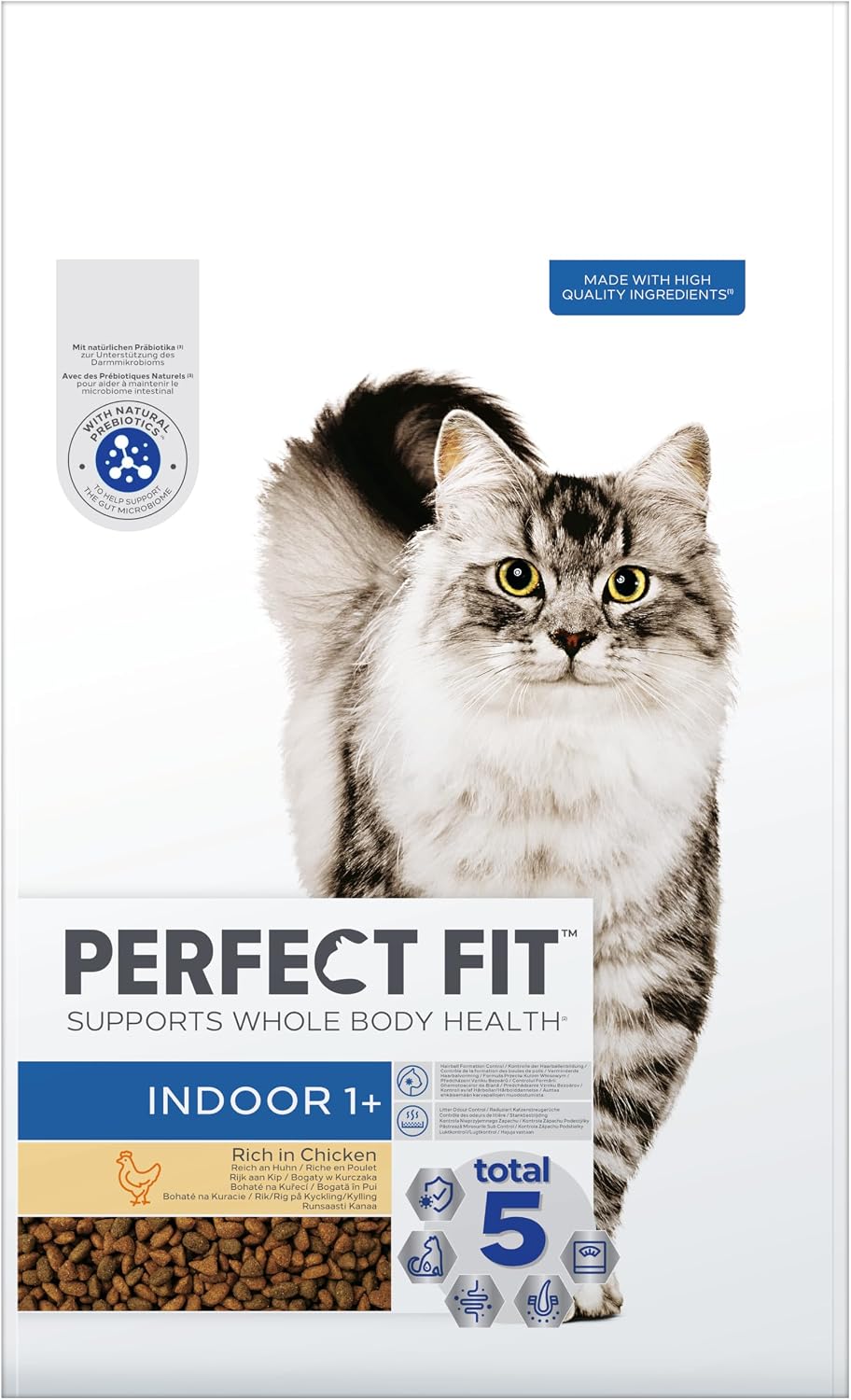 Detalle 2 de PERFECT FIT Indoor Adult 1+ Trockenfutter für Katzen, Huhn – 7 kg