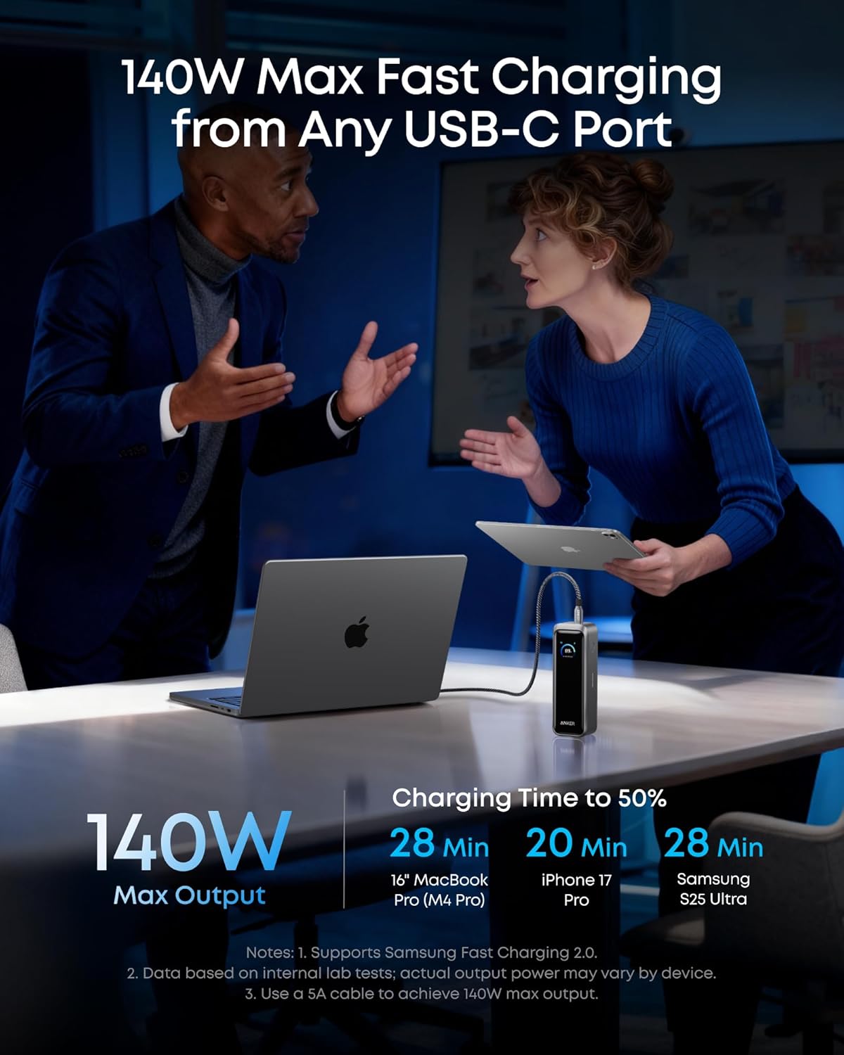 Thumbnail 3 de Anker Prime Power Bank (20,100mAh) – 220W, 3-Port Portable Charger