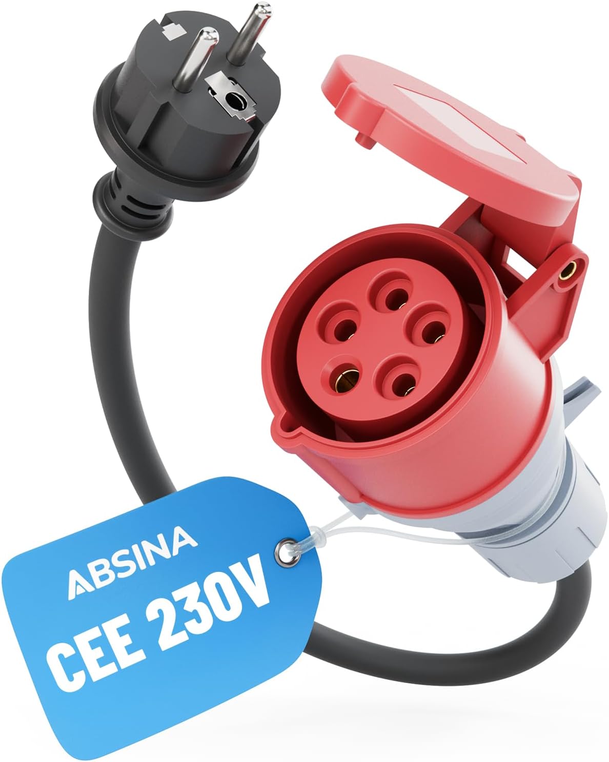 Detalle de ABSINA 911007 Schuko-CEE-adapter 16 A met 60 cm kabel en IP44