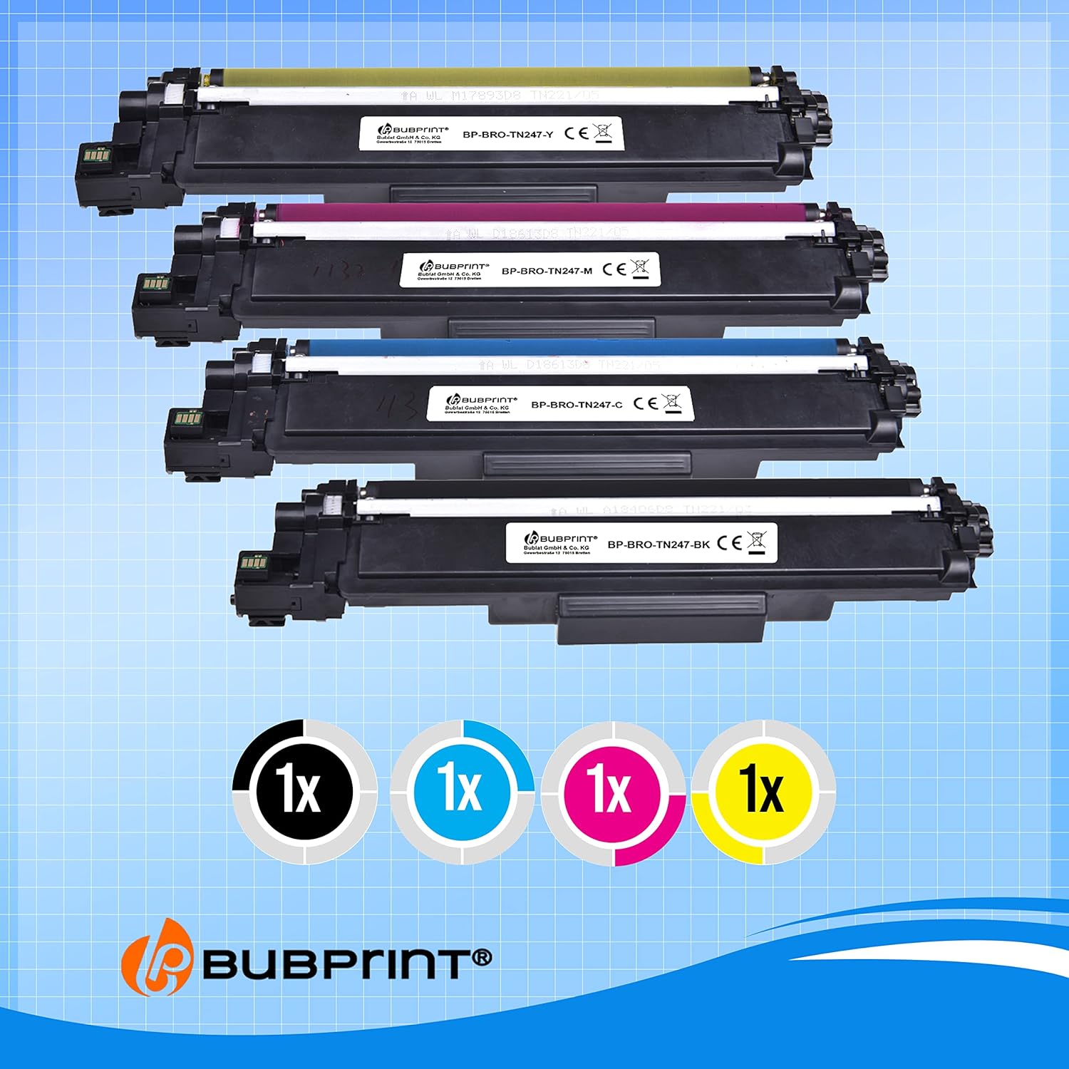 Thumbnail 5 de Bubprint TN-247 Compatible pour Toner Brother TN-243/247 – Lot 4 (CMYK) pour MFC-L3750CDW, DCP-L3550CDW, MFC-L3770CDW, HL-L3210CW, HL-L3230CDW et plus