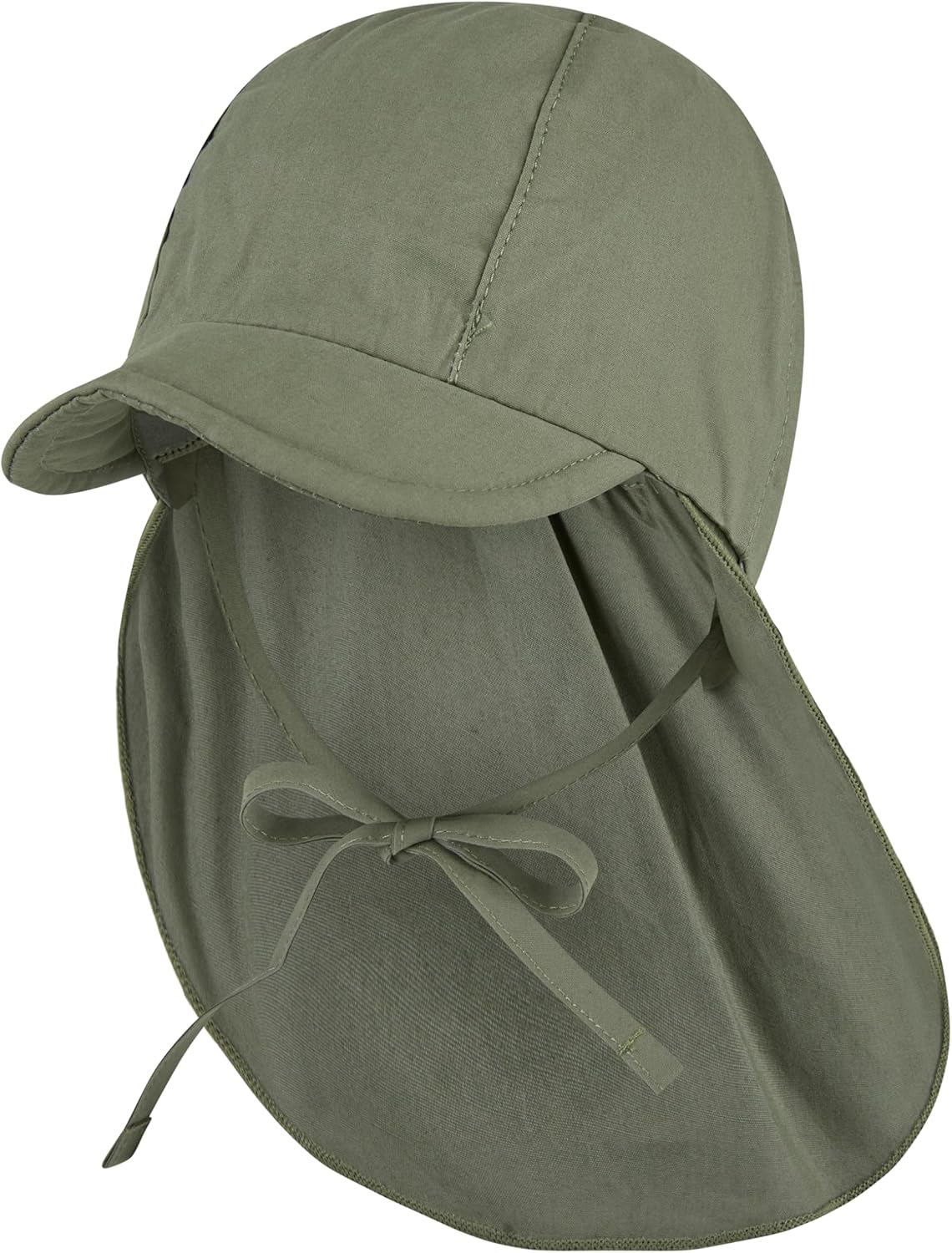 Detalle de Sterntaler Schirmmütze mit Nackenschutz (UV 50+) für Babys und Kinder – dunkelgrün