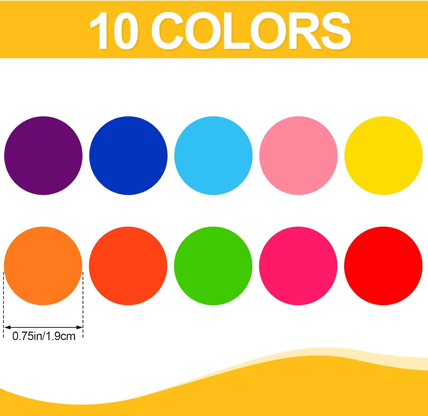 Thumbnail 1 de Utron TF03 Dot Stickers, 3/4-Inch Writable Color Coding Labels, 10 Colors