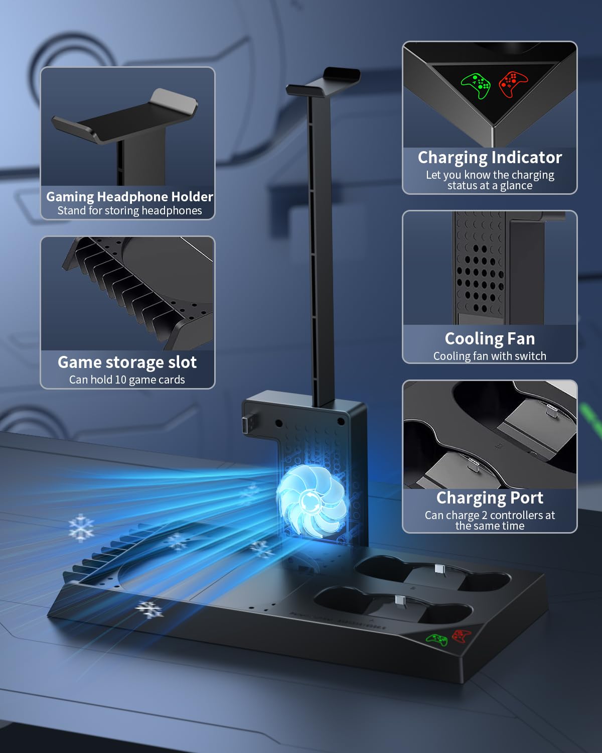 Thumbnail 1 de MENEEA Xbox Series X Charging Stand 1400mAh