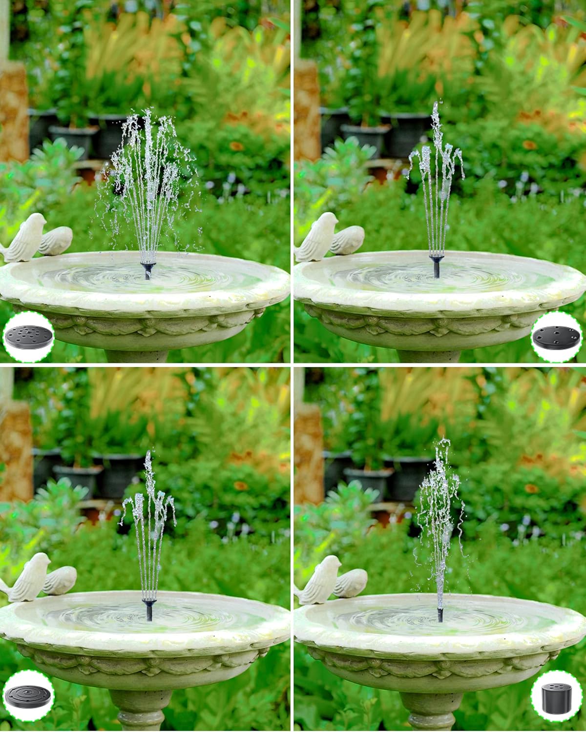 Thumbnail 4 de Biling Solar Fountain for Bird Bath with 6 Nozzles – Solar-Powered Water Feature Pump for Sunny Gardens