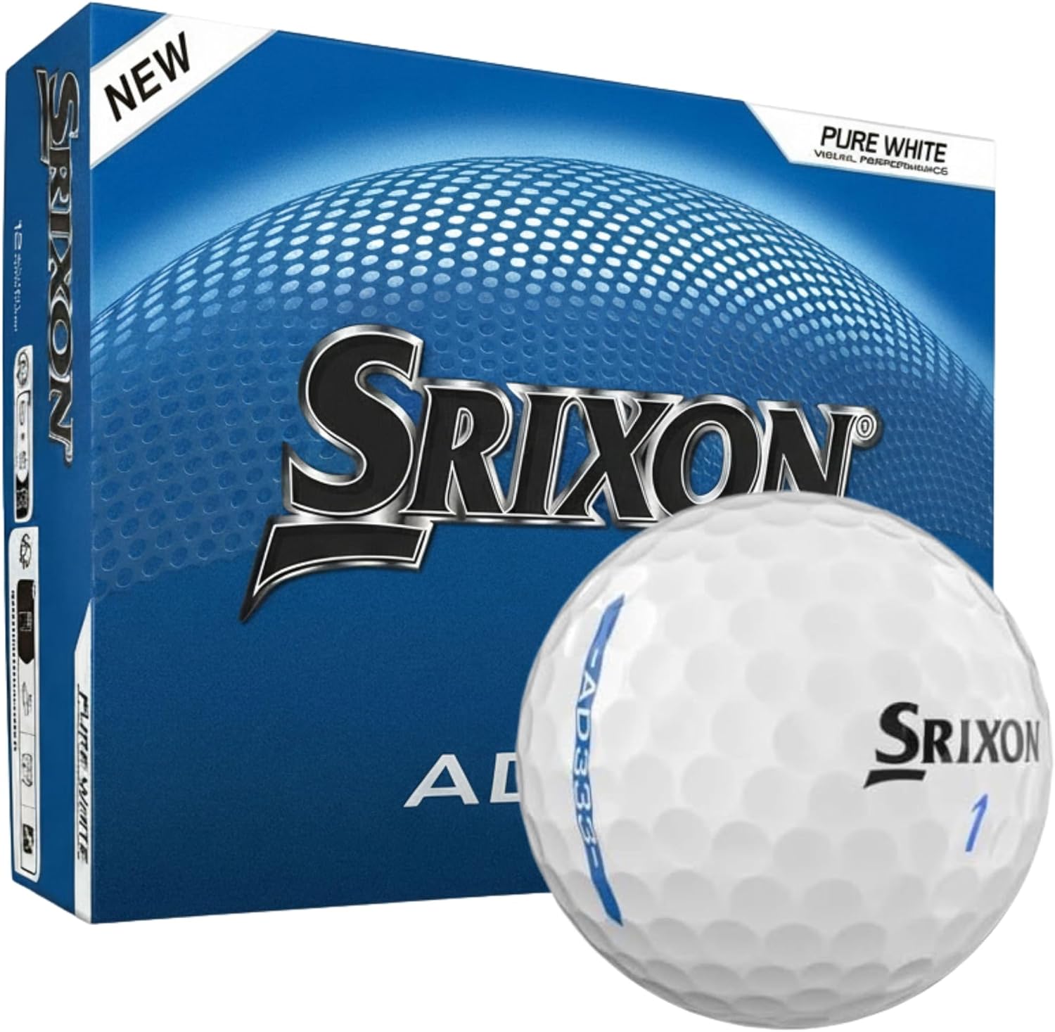 Detalle de Srixon AD333 Long Distance Golf Balls (12 Pack) – White
