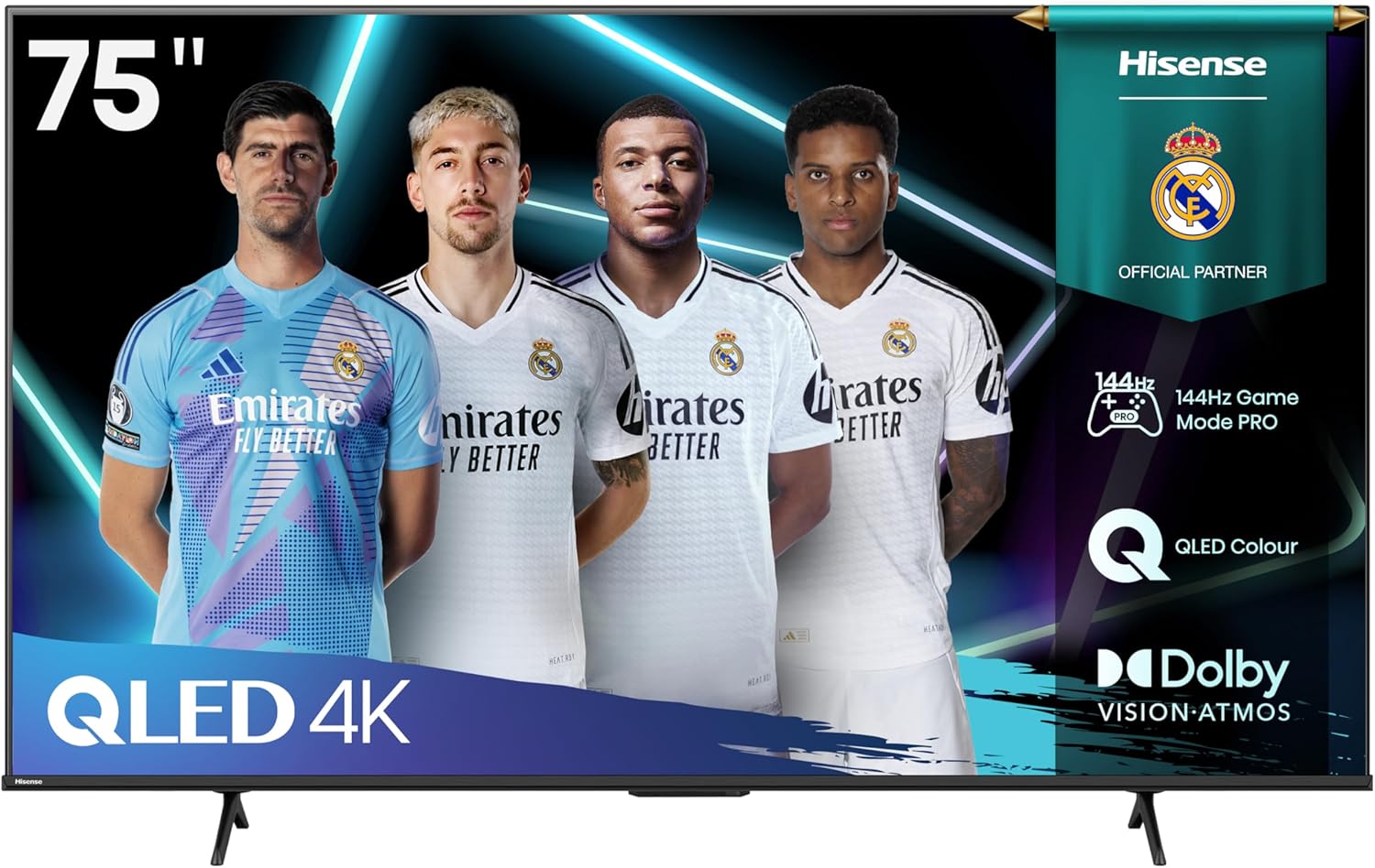 Detalle de Hisense QLED 75E7Q Pro 75" — TV gaming 4K 144 Hz con Dolby Vision Atmos