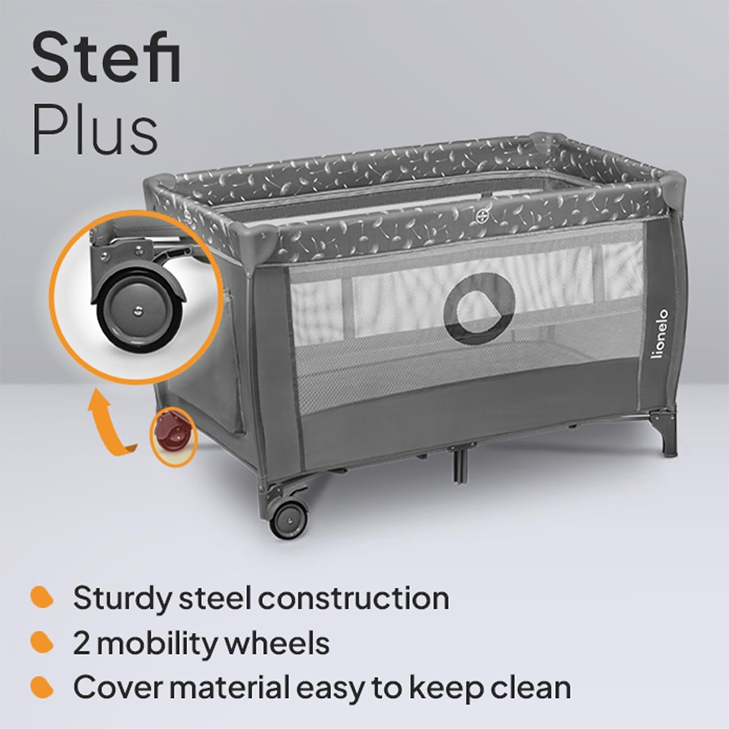 Thumbnail 3 de Lionelo STEFI Plus Travel Cot: Portable 2-Level Mattress, Safe for Newborns to Toddlers