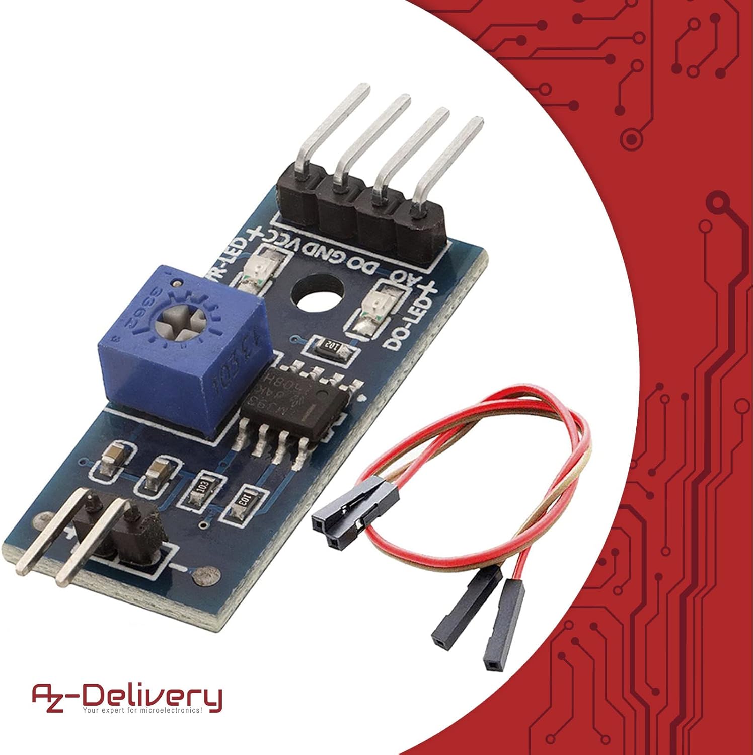 Thumbnail 3 de AZDelivery : lot de 3 capteurs d’humidité du sol pour Arduino (modules hygrométriques)