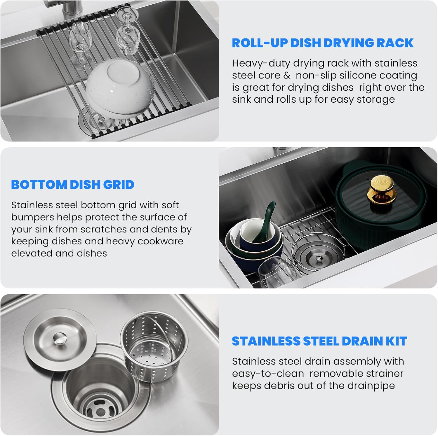 Detalle 2 de POPFLY Workstation Kitchen Sink, 304 Stainless Steel