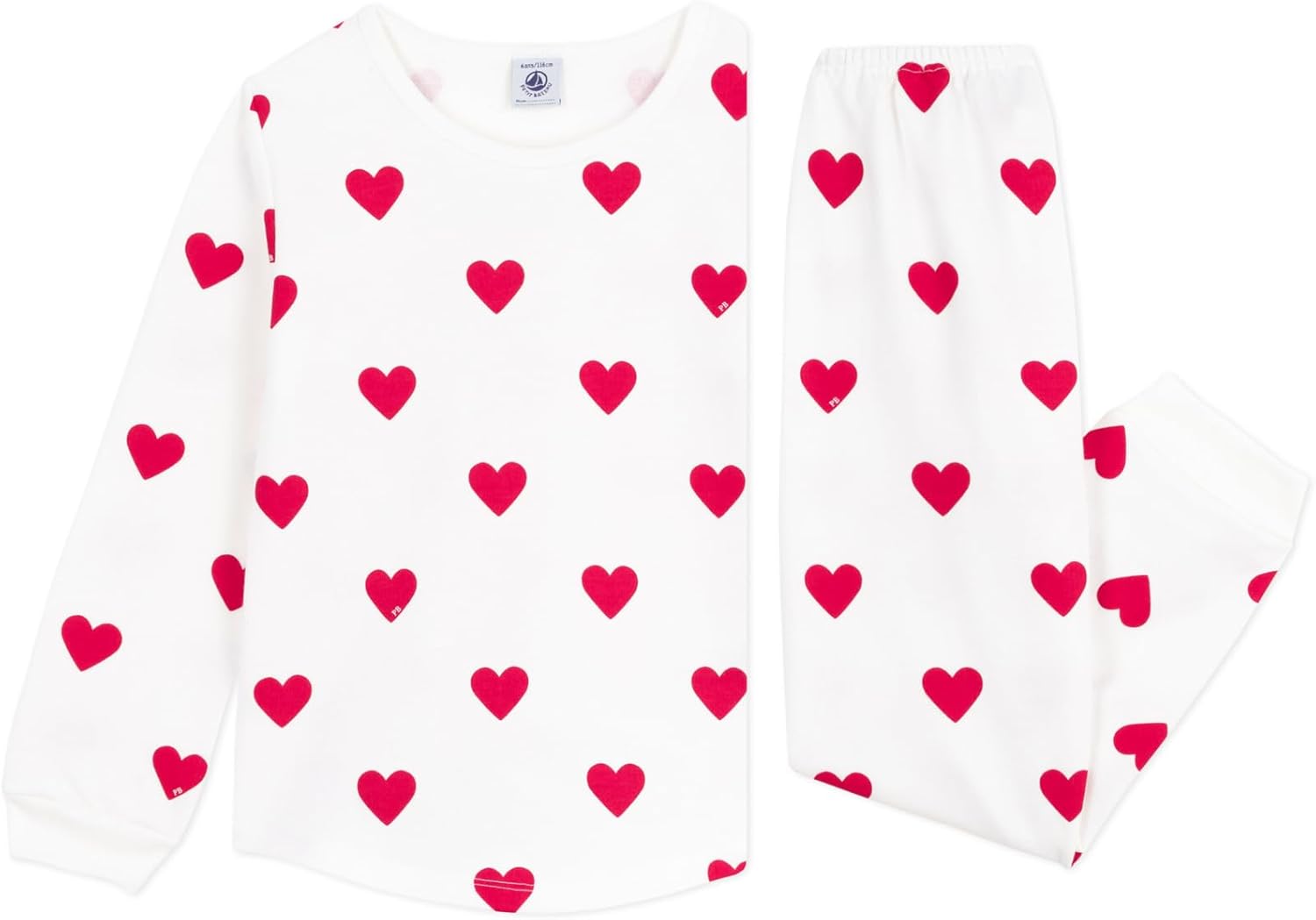 Thumbnail 2 de Petit Bateau Cecile — pyjama enfant en molleton imprimé cœurs