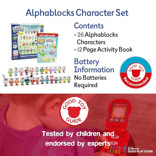 Detalle de ALPHABLOCKS Character Play Set — Kids Alphabet Plastic Figures Blocks Toy