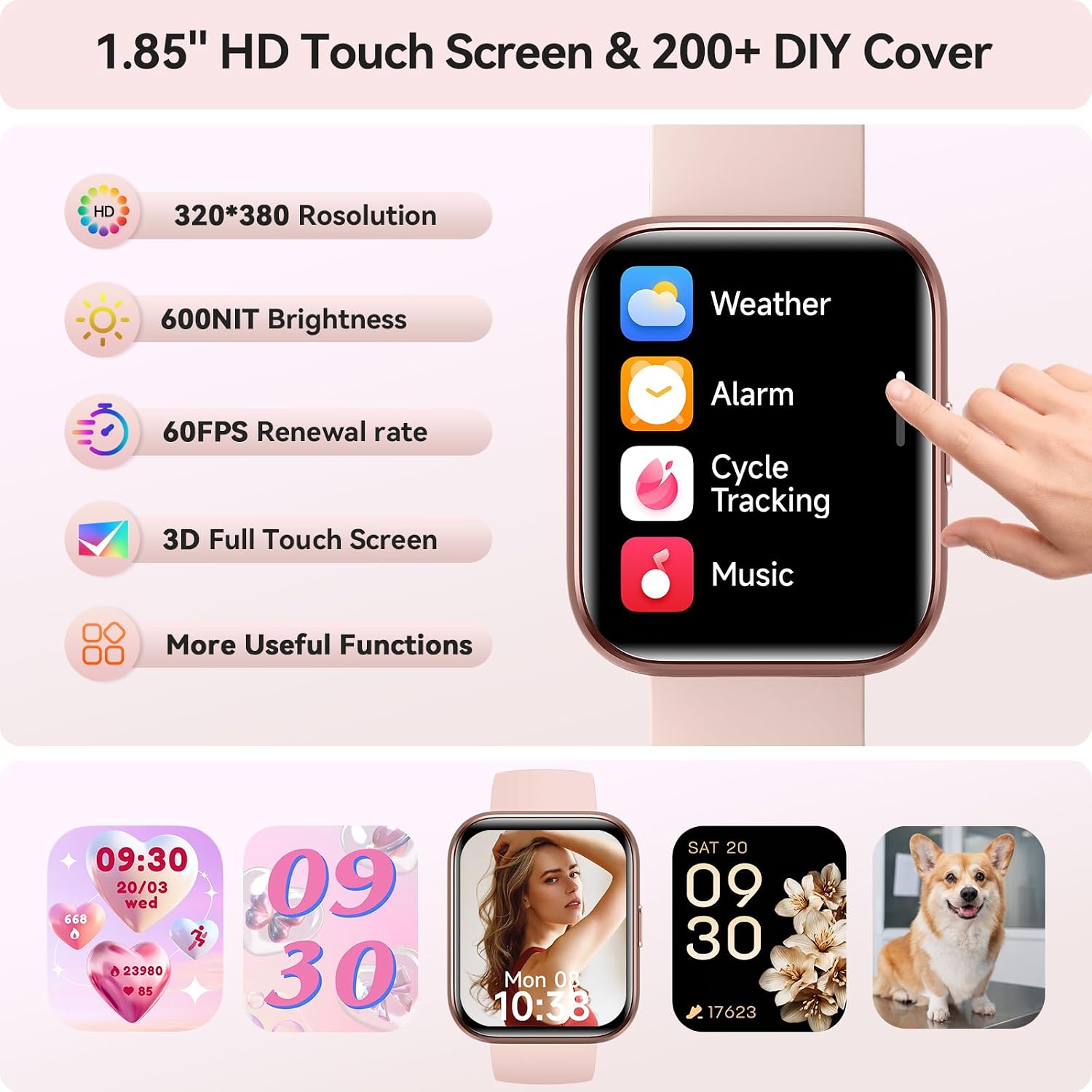 Detalle de Aeac Smart Watch for Women with 1.85" HD Display and Alexa Voice Assistant
