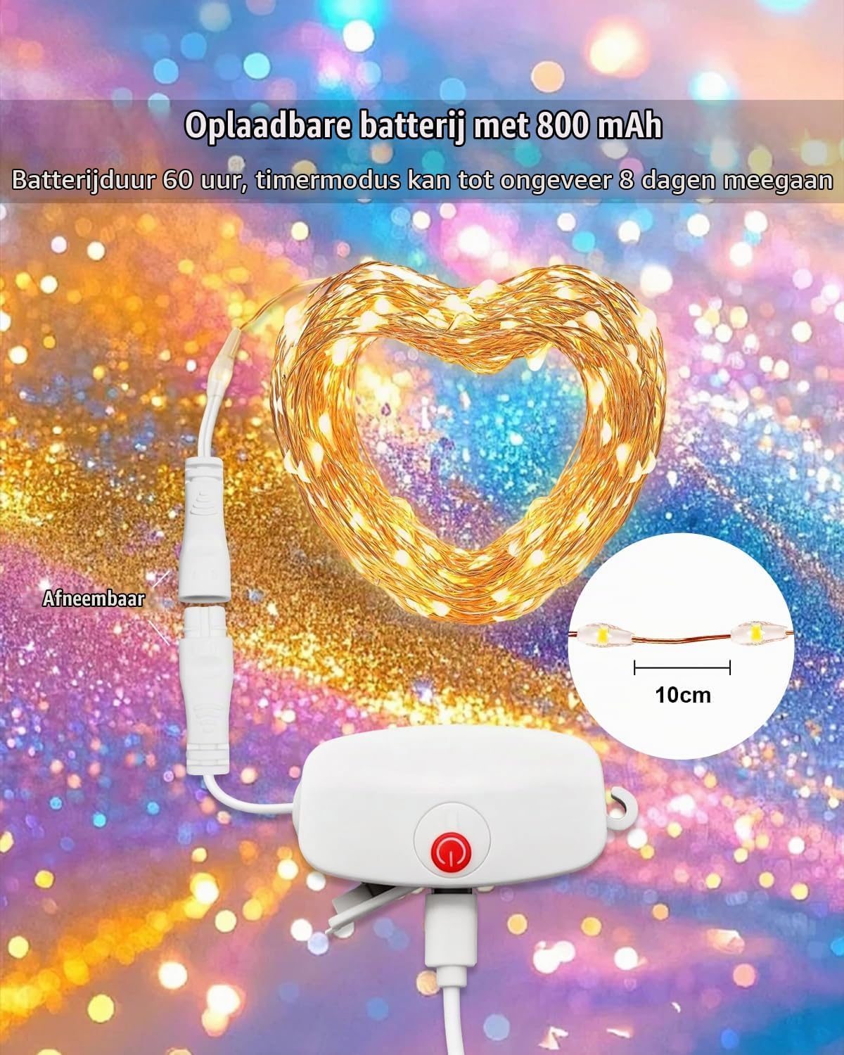 Thumbnail 1 de AdalyRoma jmg-cnnk lichtsnoer, 3 m, 30 warmwitte leds en timer