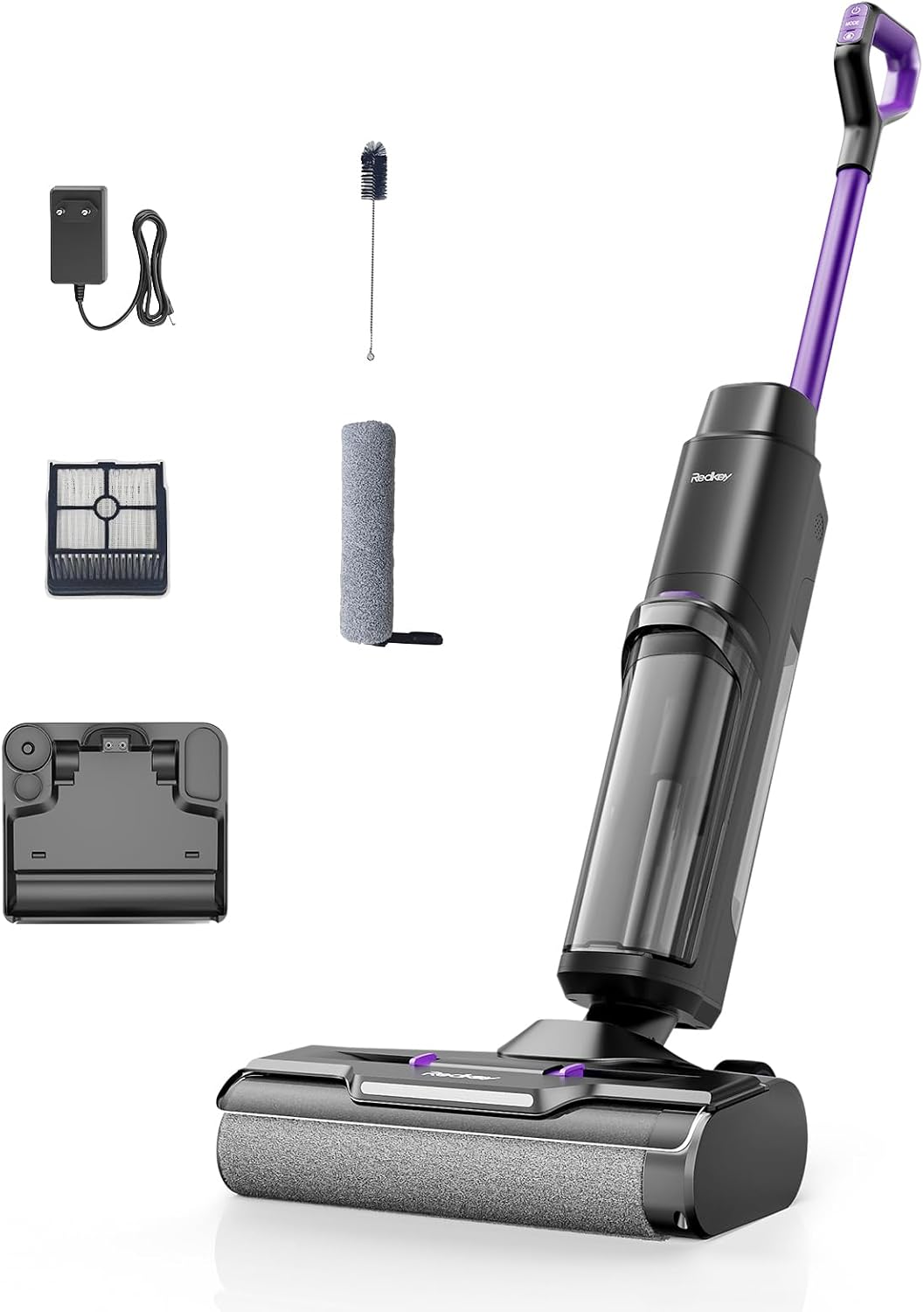 Detalle de Redkey W15 – Aspirateur Balai Laveur sans Fil 3 en 1 (26.000 Pa)