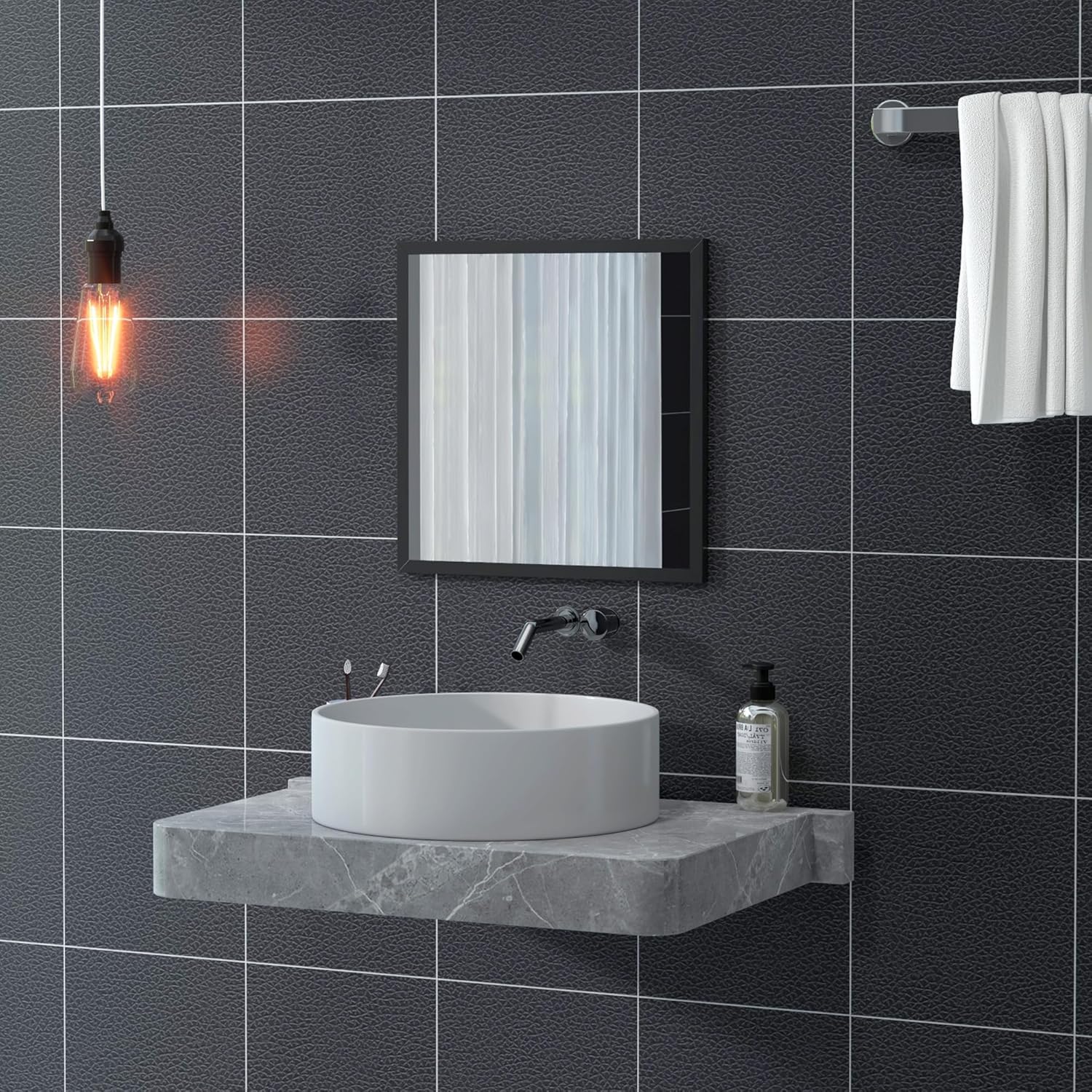 Thumbnail 5 de HOMCOM Miroir Mural carré 50x50 cm