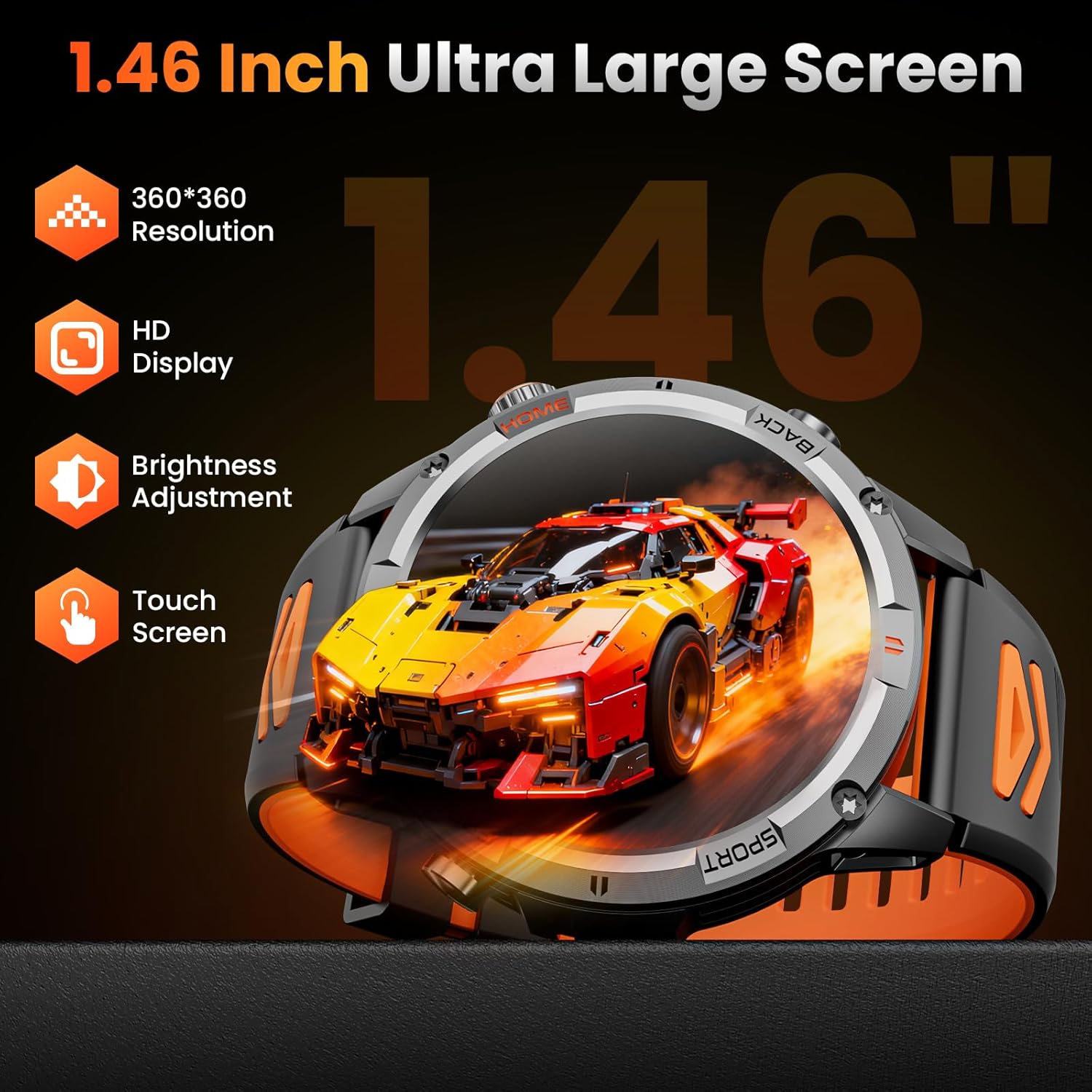 Thumbnail 6 de Joautrial Military Smartwatch for Men – GPS, Calls & 100+ Sports Modes