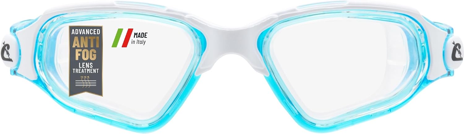 Detalle de CRESSI Clear Eyes – okulary pływackie z silikonową uszczelką i powłoką przeciwmgielną
