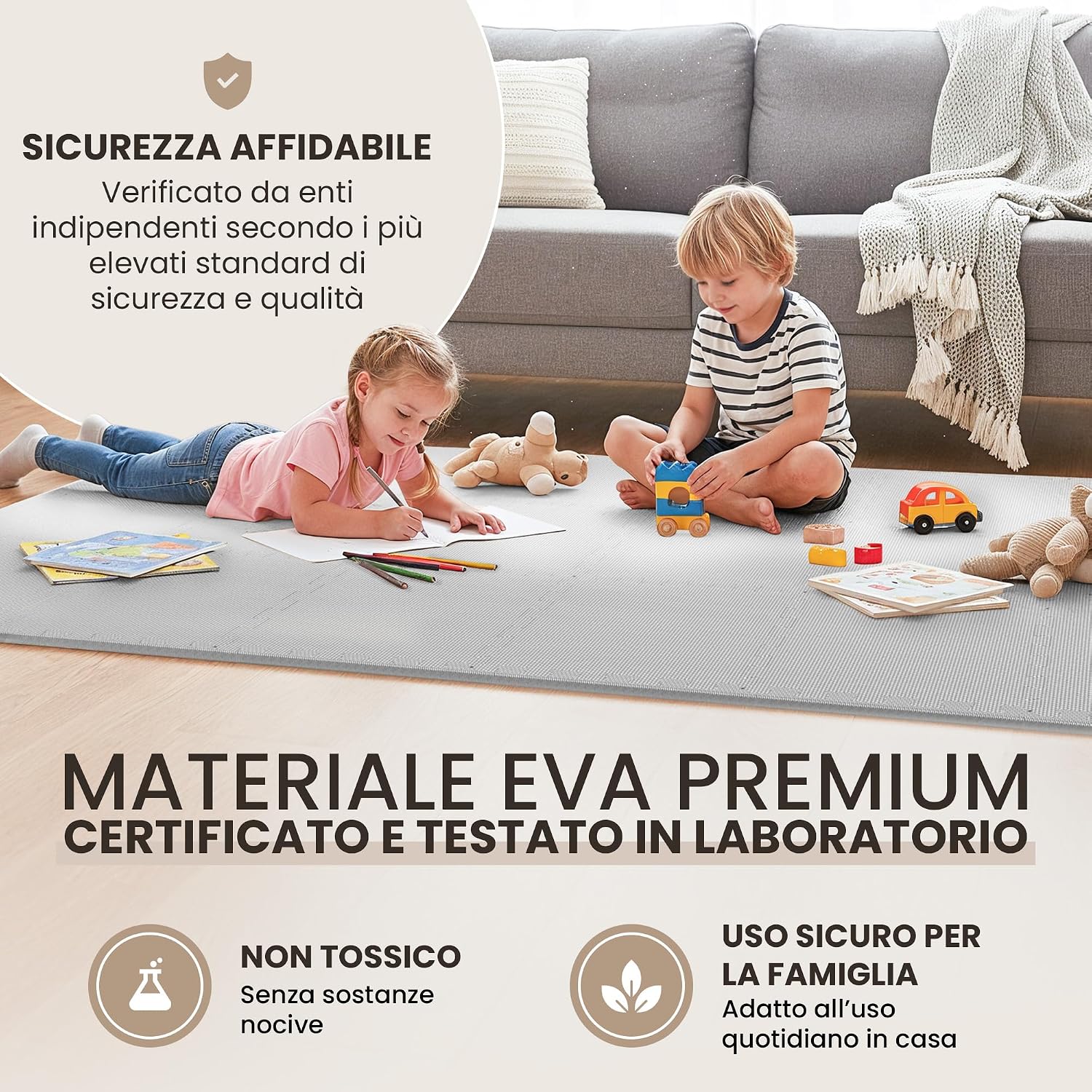Detalle 2 de Tappeto Palestra Puzzle EVA 18 Pezzi: Pavimento Protettivo modulare per Home Gym