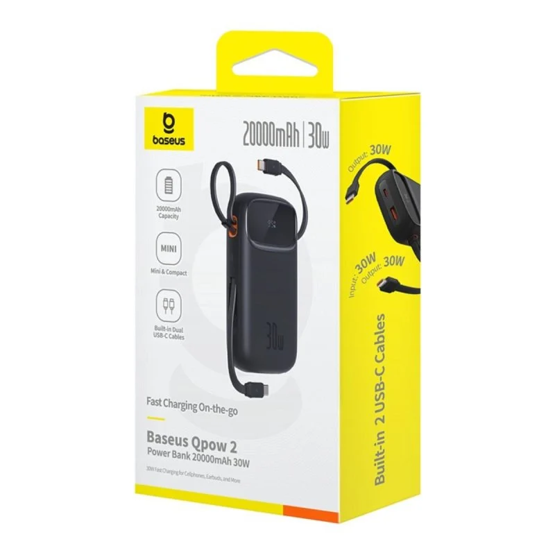 Detalle de Power bank Baseus PPQD4-20C 20000mAh 30W: potencia portátil para tus dispositivos
