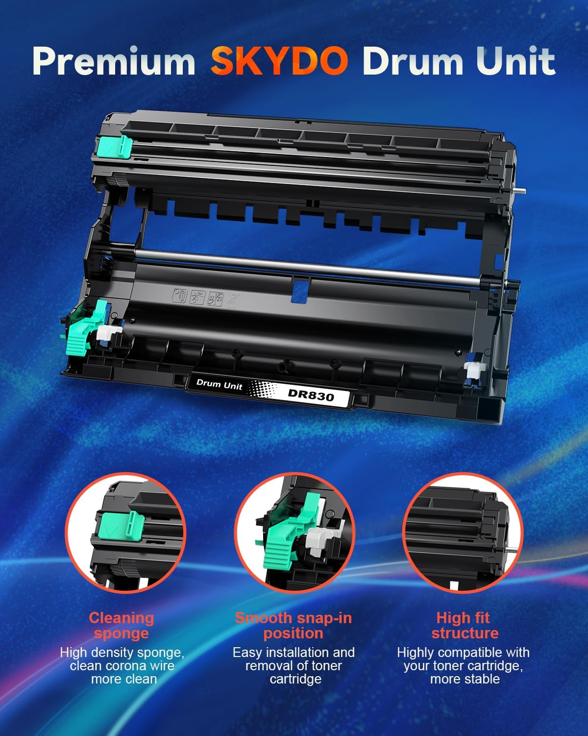 Detalle 1 de Skydo DR830 Drum Unit Replacement for Brother Printers, 15,000-Page Yield