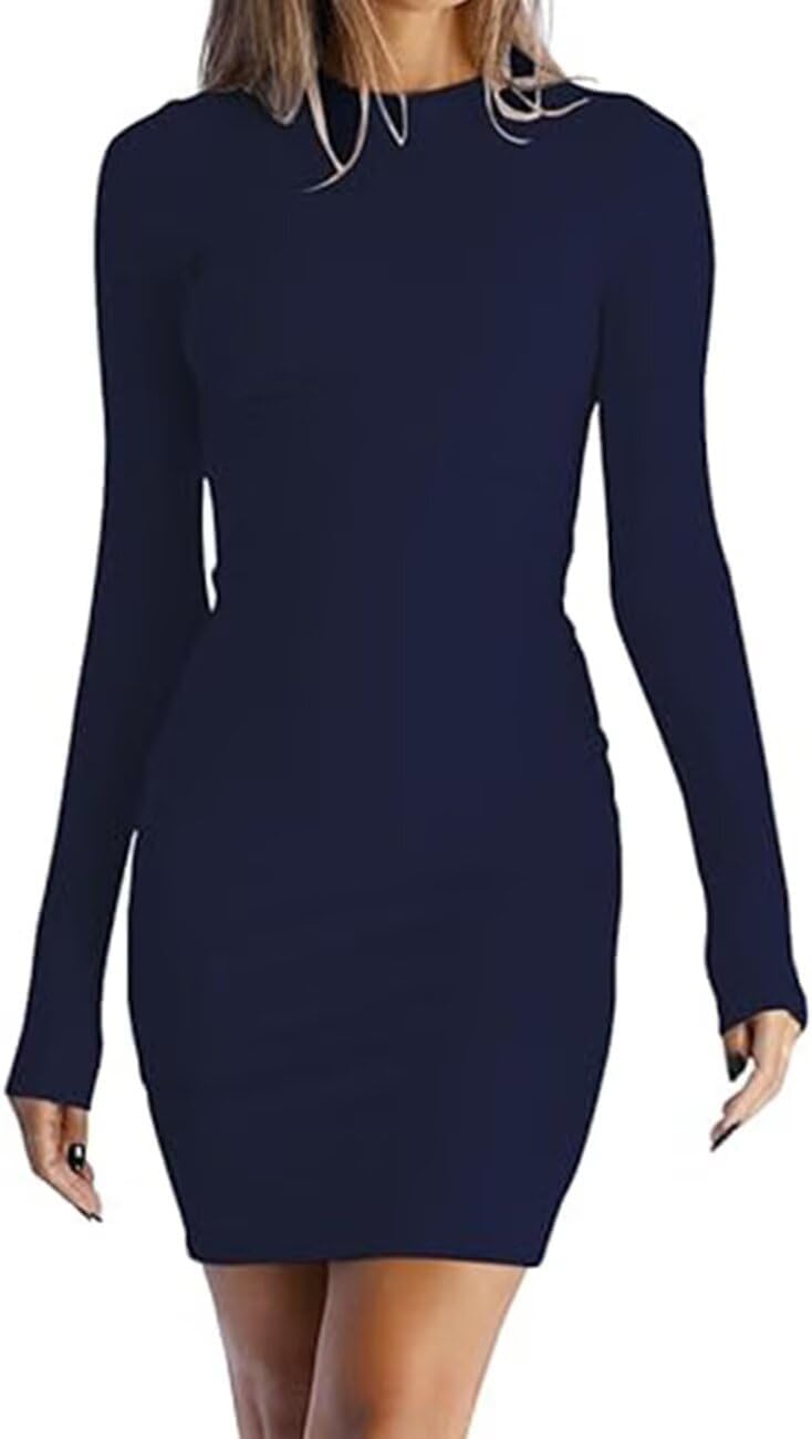 Detalle 1 de LACOZY Women Long Sleeve Bodycon Dress: Fall Ribbed Knit Midi for Everyday Confidence