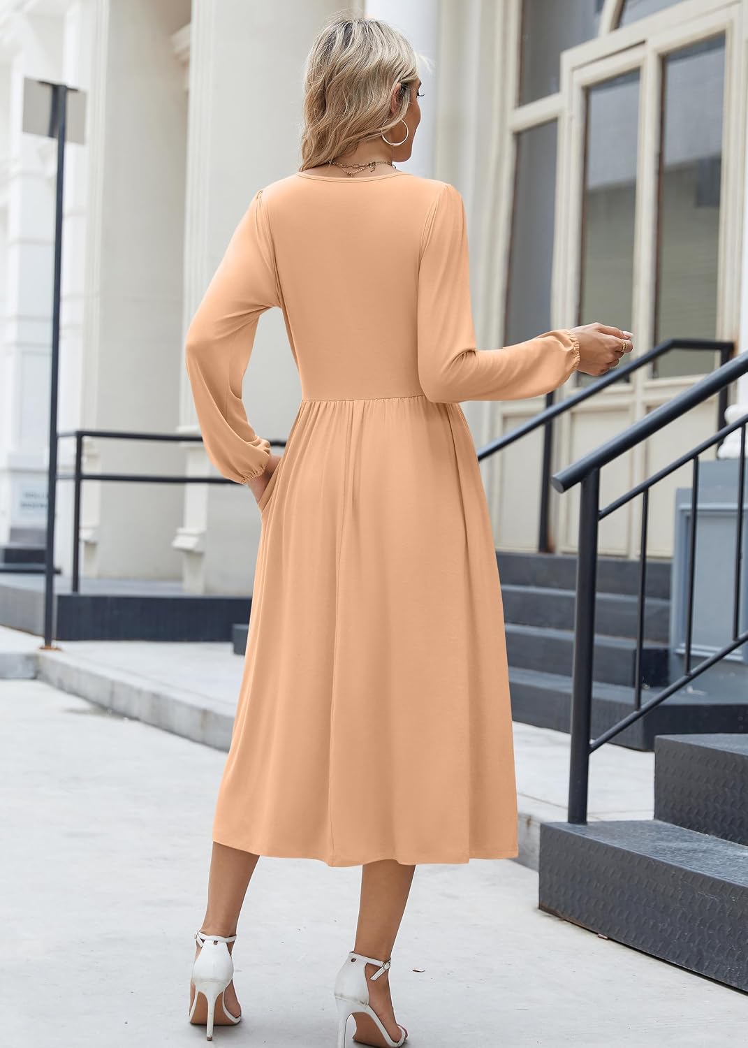 Thumbnail 4 de Zeagoo Long Sleeve Boho Midi Dress with Pockets