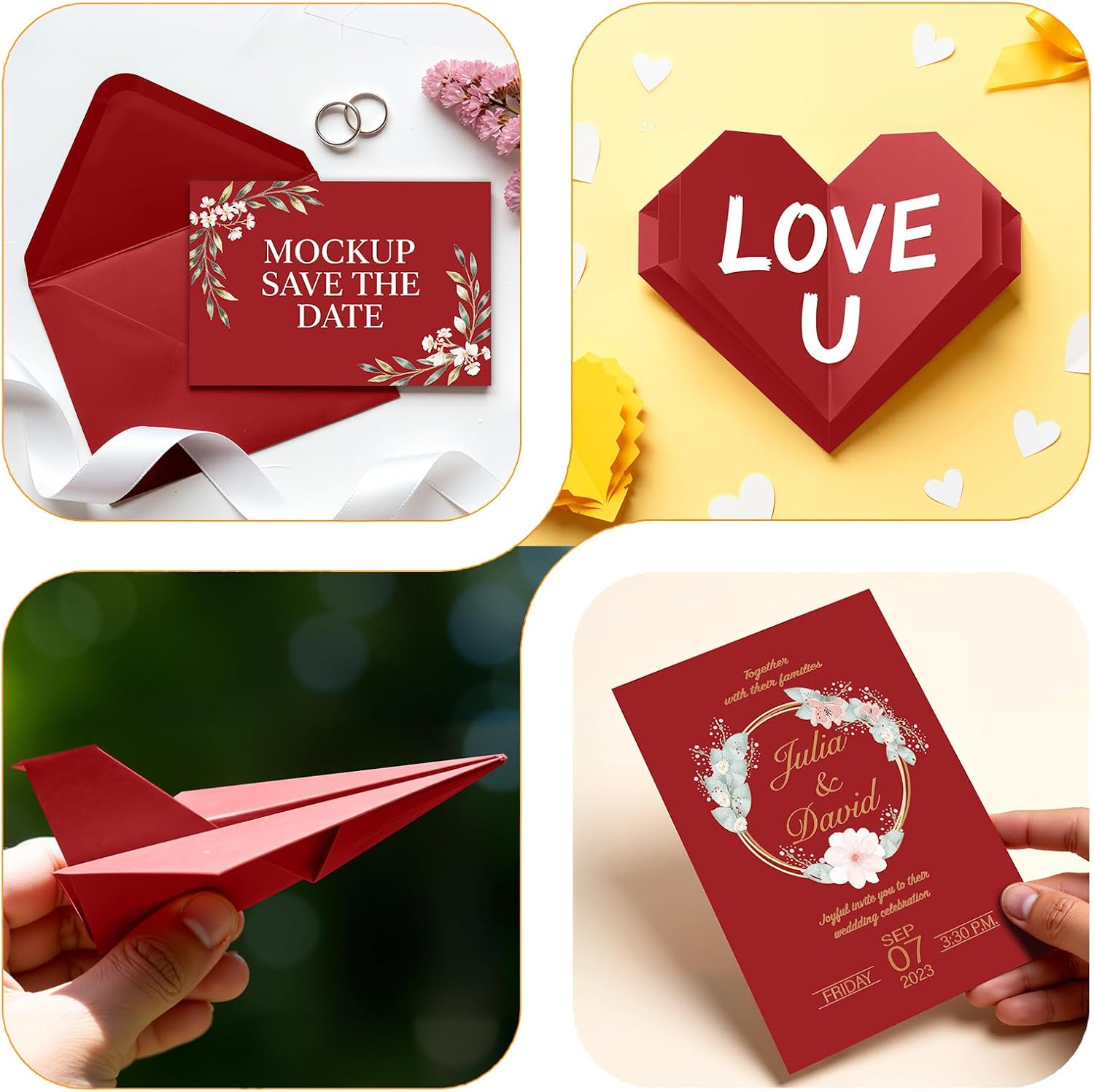 Thumbnail 6 de Vishoitty Deep Red Cardstock, 8.5 x 11-Inch, 40 Sheets, Smooth Fully Dyed Paper