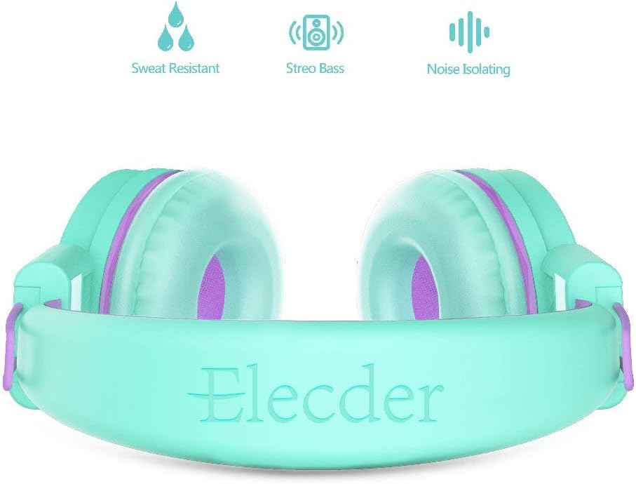 Thumbnail 2 de ELECDER i37 Kids Headphones for School — Foldable, Adjustable, Lightweight On-Ear (Green)