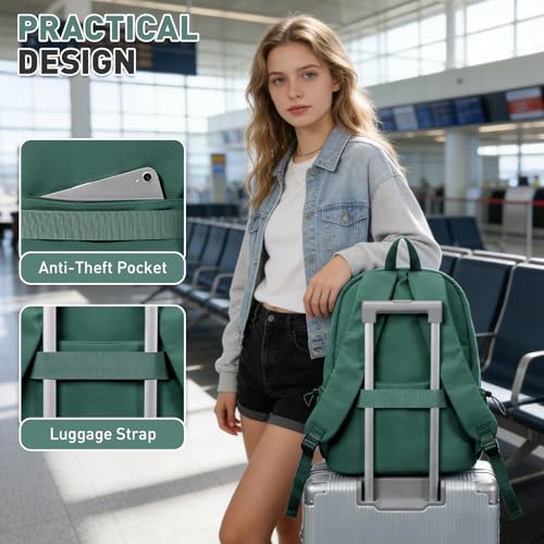 Thumbnail 4 de HYC00 Army Green 20L School Backpack for Teens – 15.6” Laptop, Anti-Theft & Water Resistant