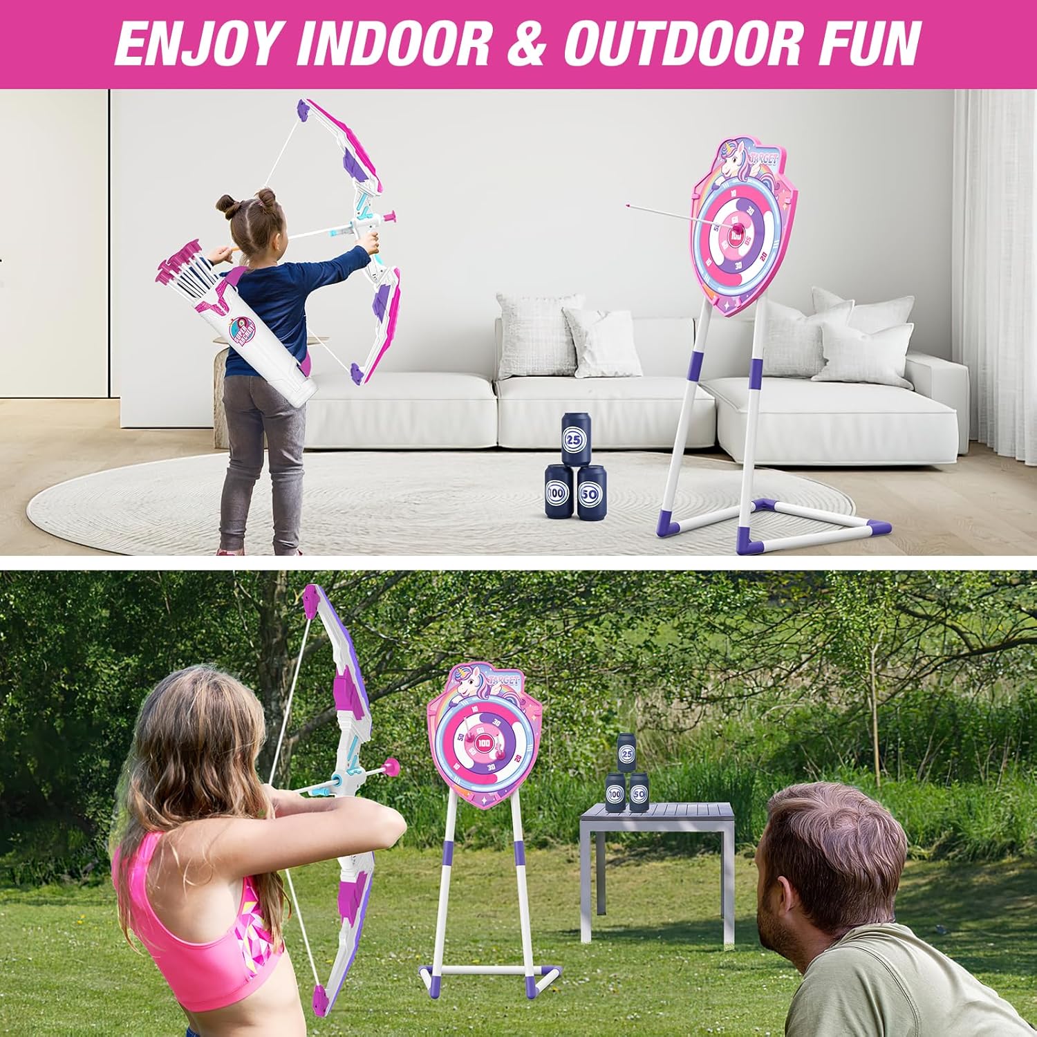 Thumbnail 6 de HYES 2 Pack LED Light Up Bow and Arrow Set for Kids