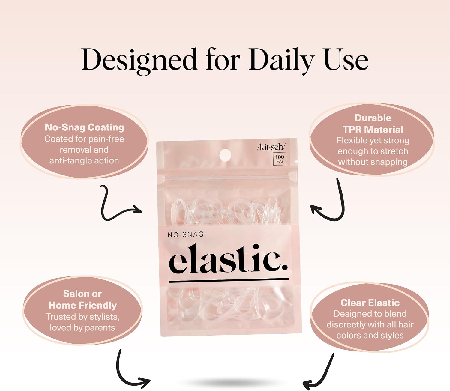 Detalle 2 de Kitsch Small Hair Elastics, 100-pack