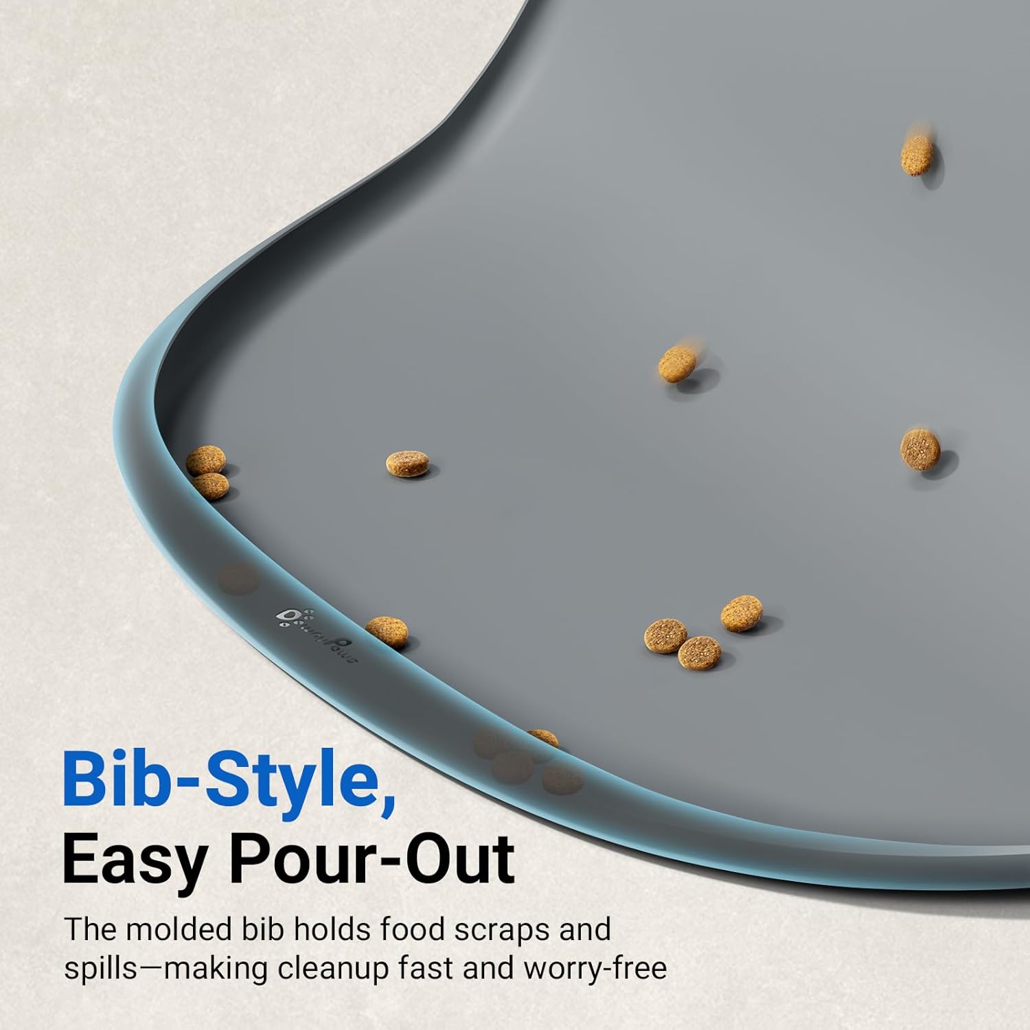 Detalle de DownyPaws Cat Feeding Mat for Floors – Waterproof, BPA-free Silicone with Raised Edge