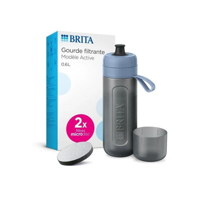 Detalle de Brita Active 0,6 L Verde Pastel: botella filtrante para agua más sabrosa en cualquier sitio