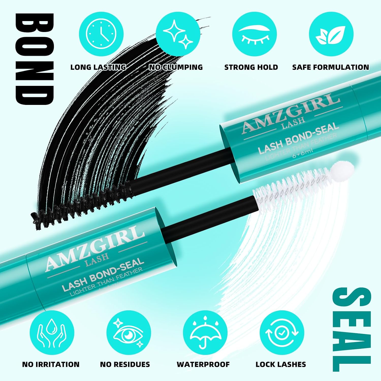 Detalle de AMZGIRL LASH AU-Yumao-Lash Bond & Seal-12ml Black 2-in-1 Lash Glue