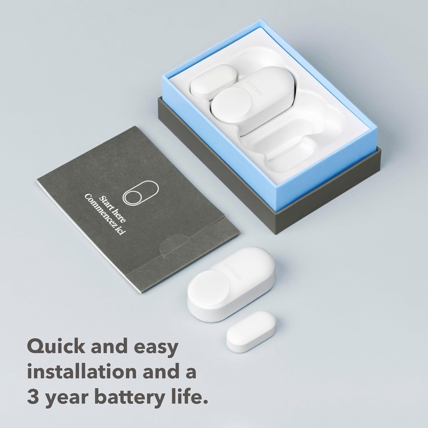 Detalle de ecobee Smart Sensor for Doors & Windows 2-pack โ contact sensor ๐