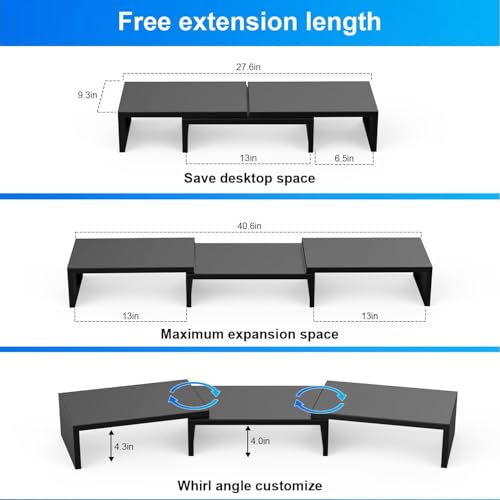 Detalle de Pygocereri Dual Stand Rise for Desk – Metal Desk Shelf Riser and Laptop/Printer Stand
